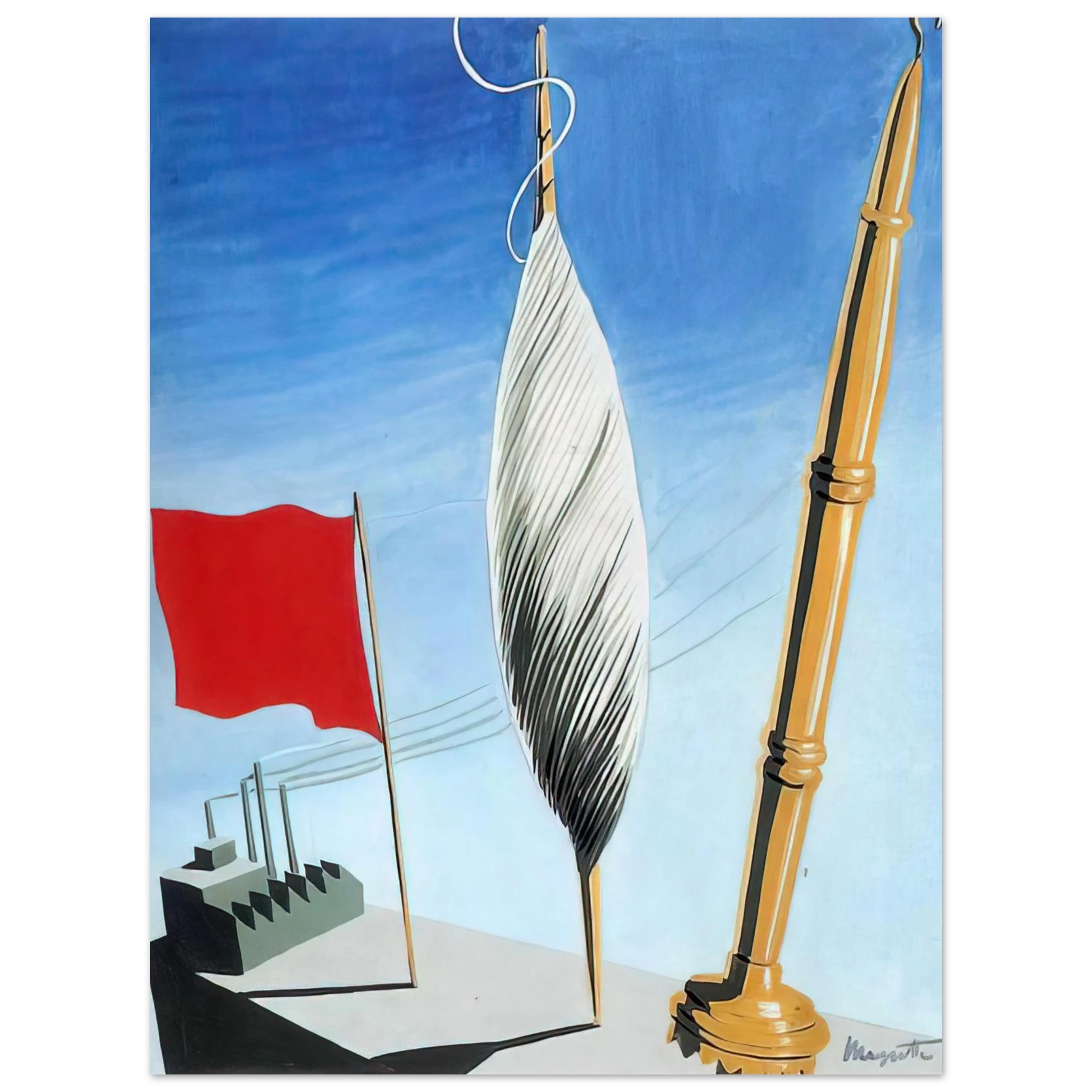 Rene Magritte - PROJECT OF POSTER THE CENTER OF TEXTILE WORKERS IN BELGIUM 1938 2 Fine Art Poster - Default Title