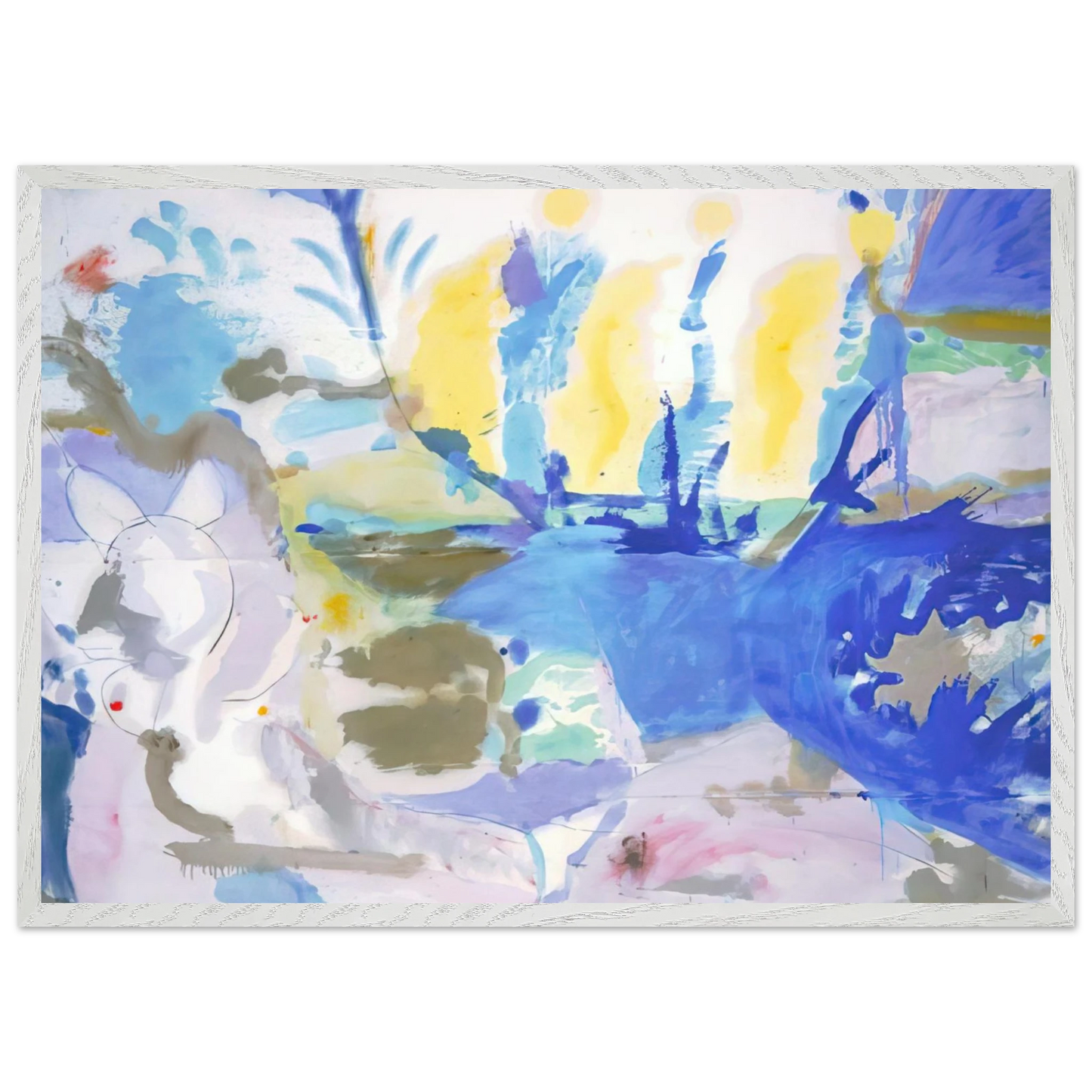 Helen Frankenthaler - Basque Beach - 1958 Wall art - 60x80 cm / 24x32 inches - Premium Wooden Framed Poster With Fine Art Paper - Wood frame