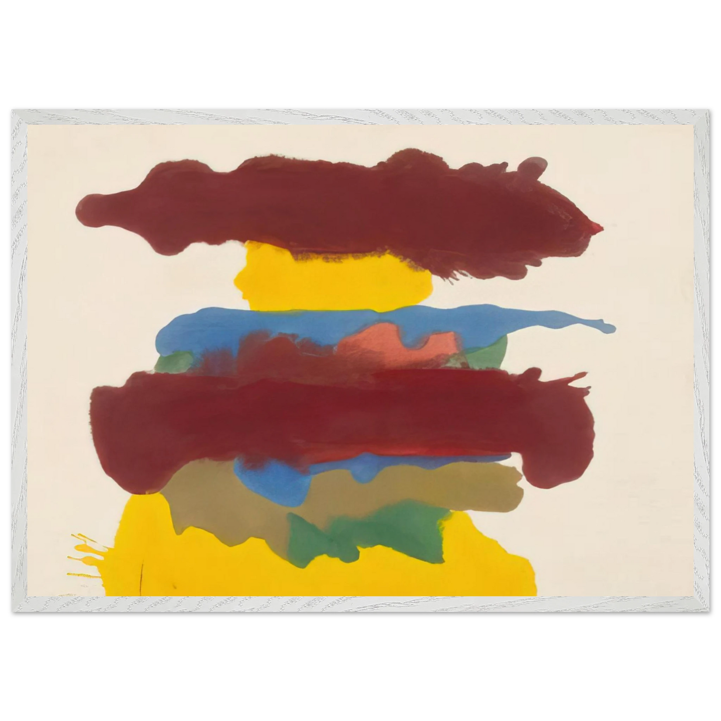 Helen Frankenthaler - Weather Change - 1963 Wall art - 13x18 cm / 5x7 inches - Premium Wooden Framed Poster With Fine Art Paper - White frame