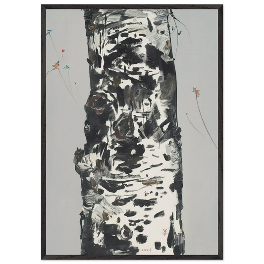 Kites Seen Again - 2003 - Wu Guanzhong Framed Art Print – Black Wooden Frame - Default Title - -Framed Art Print