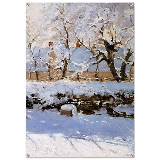 The Magpie - claude monet Acrylic Print - 70x100 cm / 28x40″ inches | claude monet Wall Art | claude monet Prints