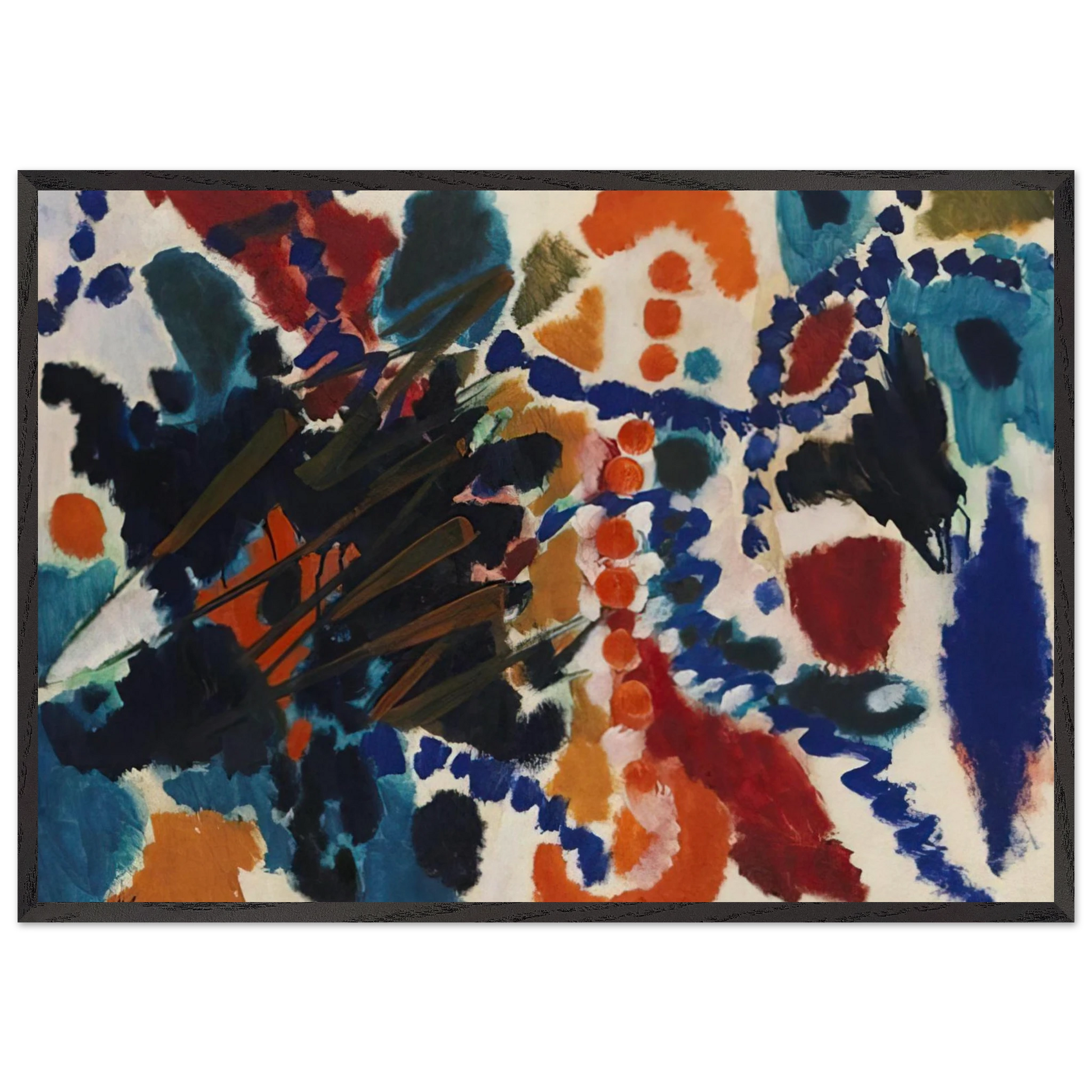 Von Goldfarben und Blau - 1953 - Ernst Wilhelm Nay Framed Art Print – Black Wooden Frame - Default Title - -Framed Art Print