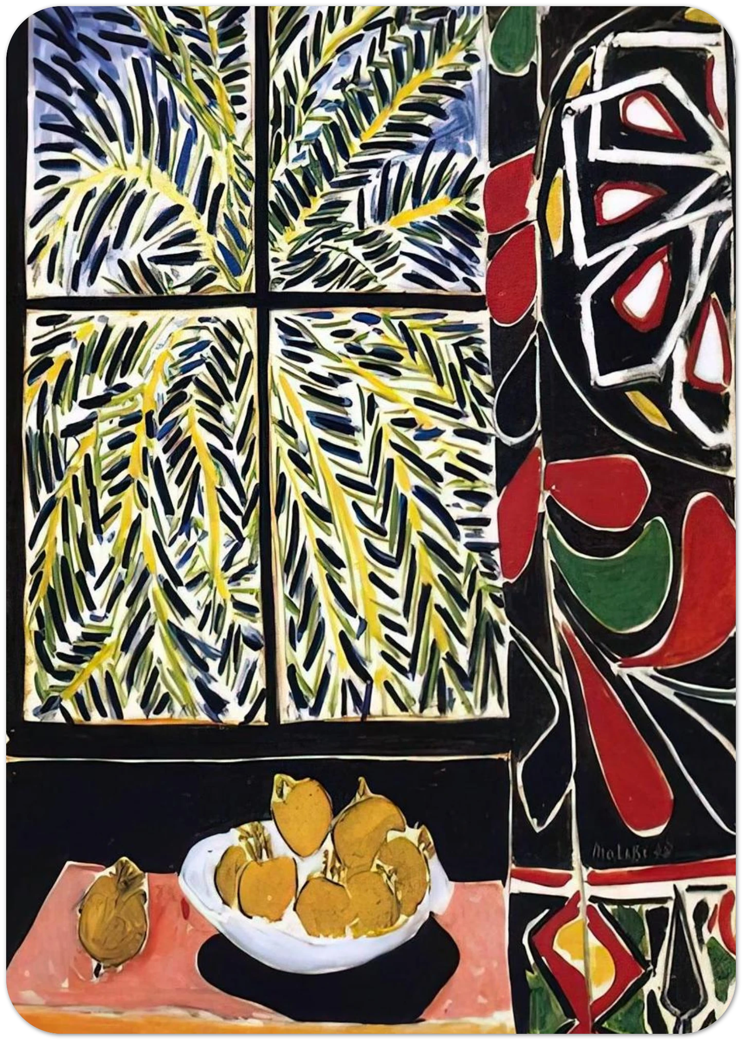 INTERIOR WITH EGYPTIAN CURTAIN 1948 By Henri Matisse Pack of 10 Post Cards | Henri Matisse Post Cards | A6 (10.5 x 14.8 cm) - 4.1 x 5.8 inches