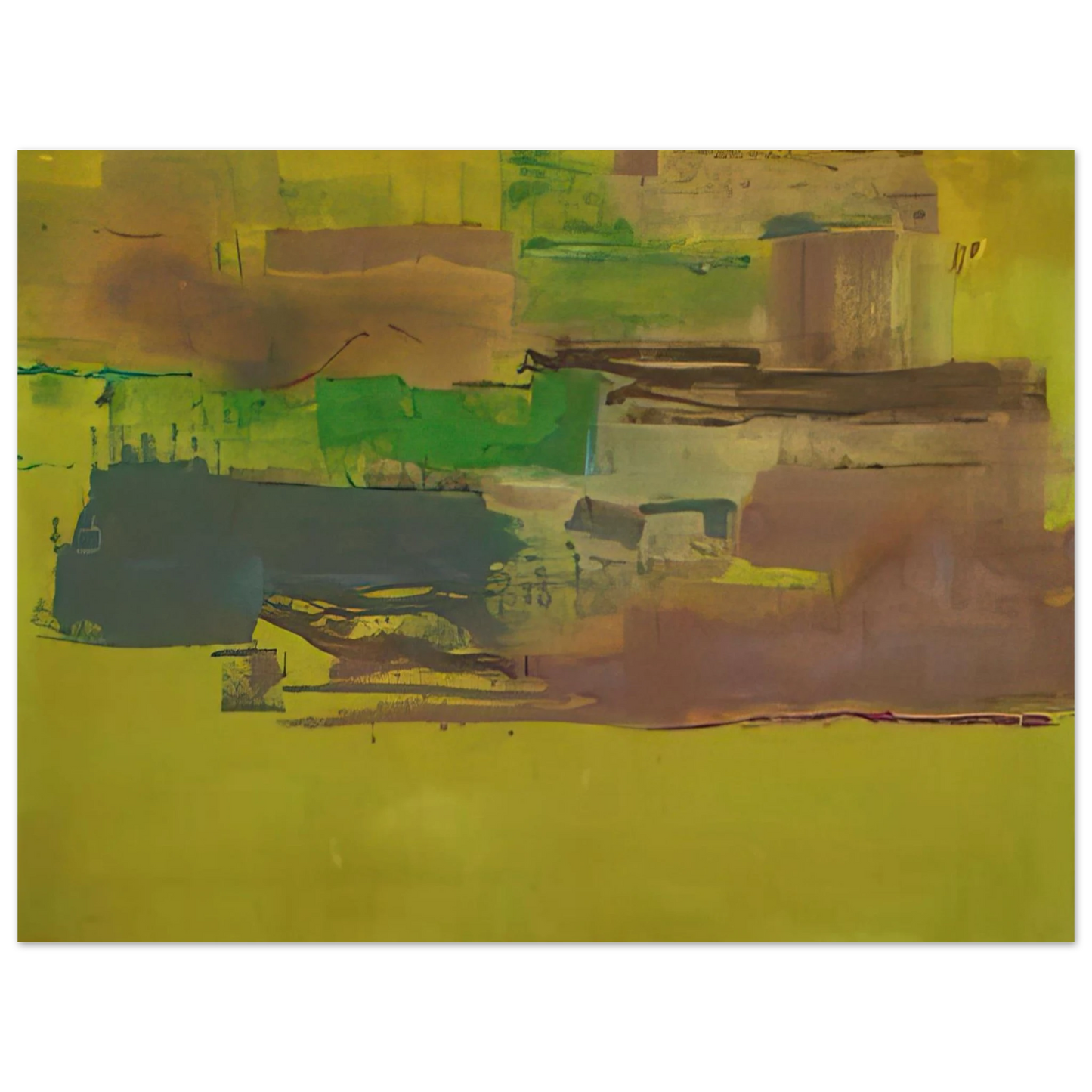 Helen Frankenthaler - August Deep - 1978 Wall art - 21x29.7 cm / 8x12" - Premium Wooden Framed Poster With Fine Art Paper - White frame