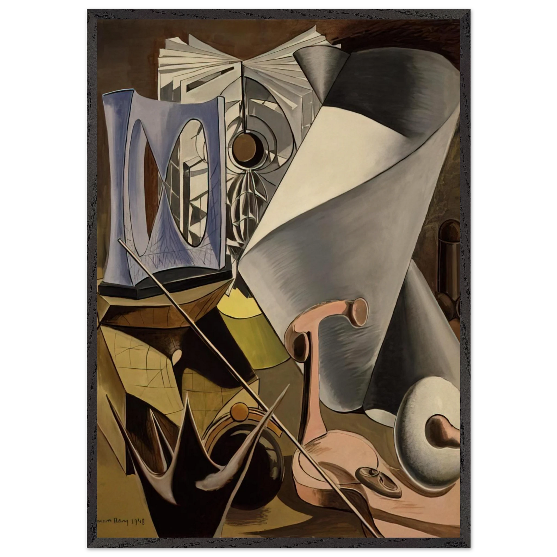 SHAKESPEAREAN EQUATION TWELFTH NIGHT - Man Ray 70x100 cm / 28x40 inches Framed Art Print – Black Wooden Frame