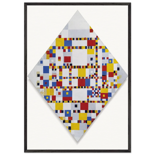 Victory Boogie Woogie - Piet Mondrian Framed Art Print – Black Wooden Frame - Default Title - -Framed Art Print