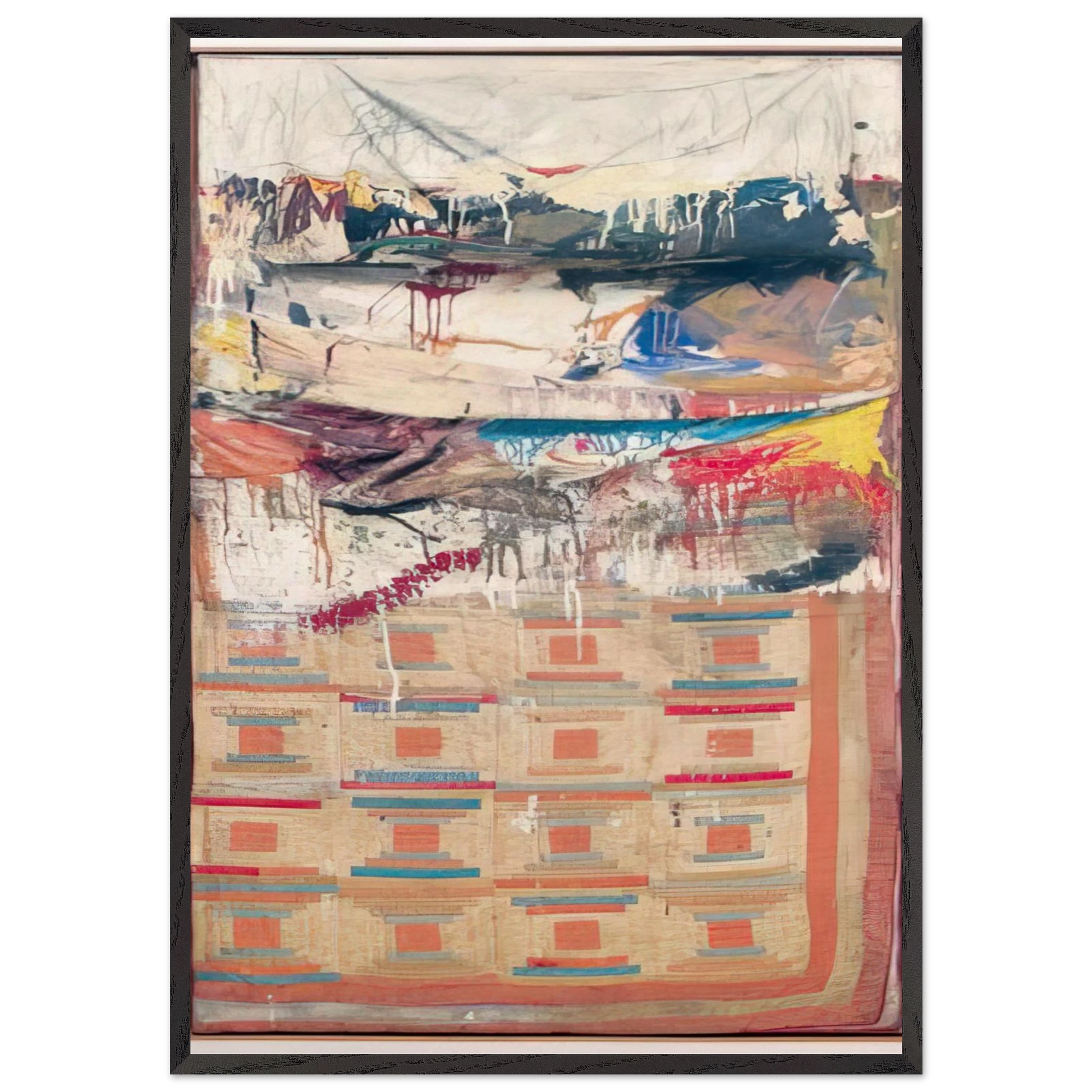 BED - Robert Rauschenberg Framed Art Print – Black Wooden Frame - Default Title - -Framed Art Print