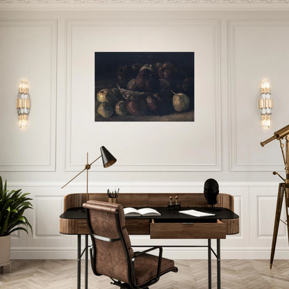 Still life with a basket of apples - Vincent van Gogh Brushed Aluminum Print - 70x100 cm / 28x40 inches | Vincent van Gogh Aluminum Print | Vincent van Gogh Prints