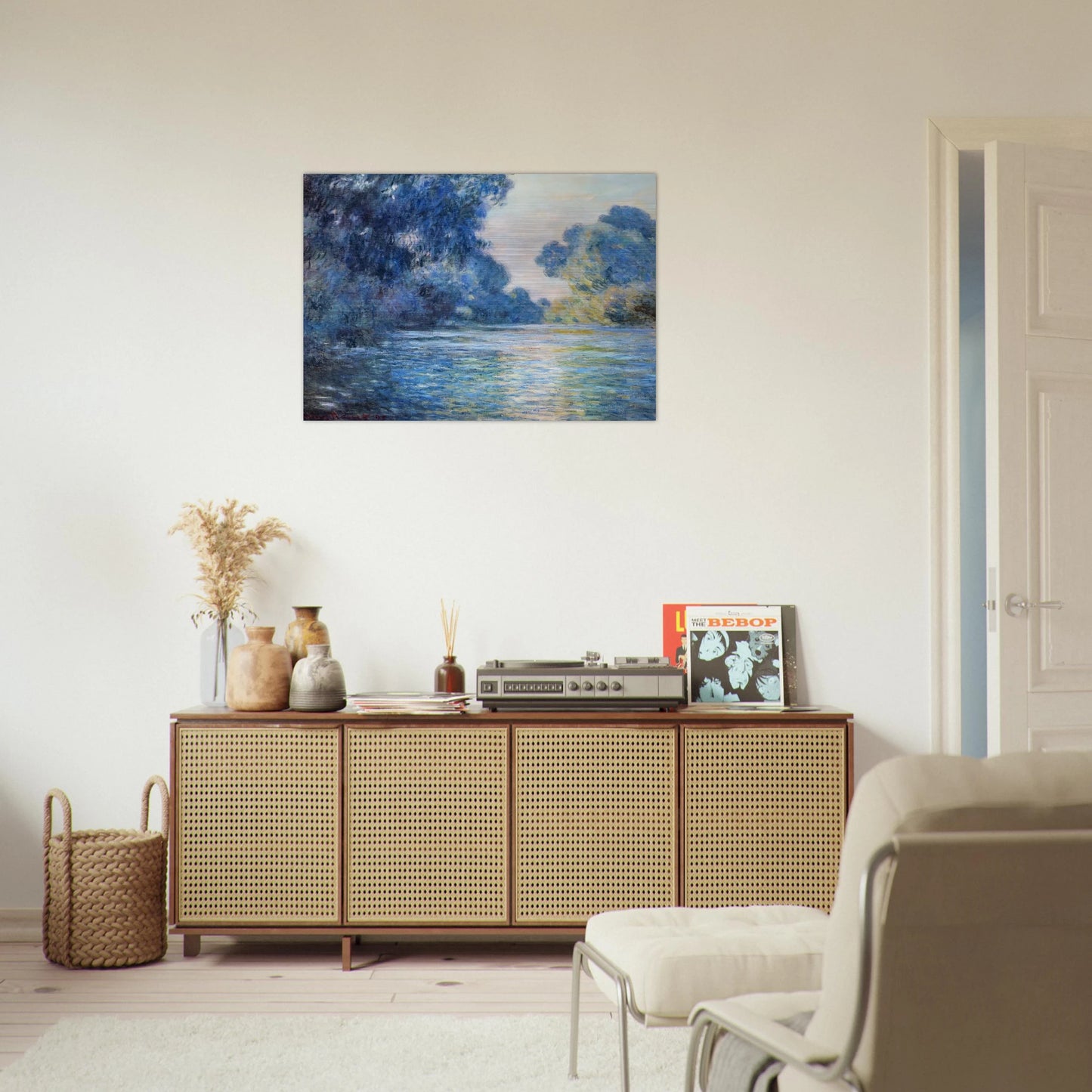 Morning on the Seine at Giverny 02 - claude monet Brushed Aluminum Print - 70x100 cm / 28x40 inches | claude monet Aluminum Print | claude monet Prints