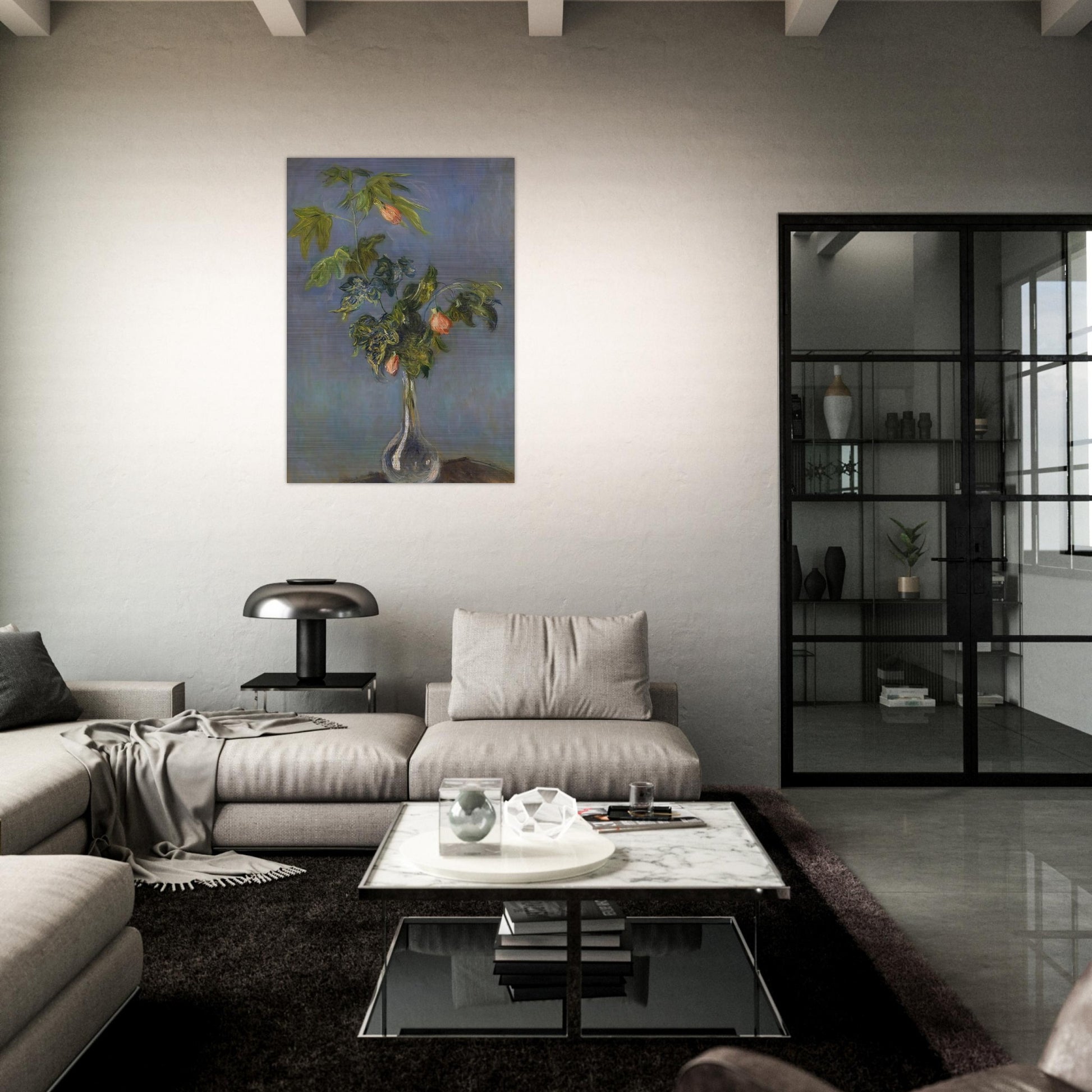 Flowers in a Vase - claude monet Brushed Aluminum Print - 70x100 cm / 28x40 inches | claude monet Aluminum Print | claude monet Prints