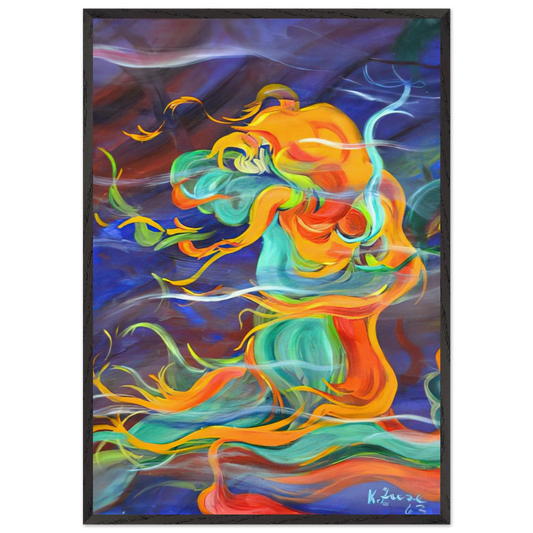 Wind - 1963 - Konrad Zuse Framed Art Print – Black Wooden Frame - Default Title - -Framed Art Print