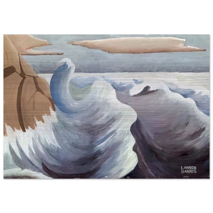 Shoreline - Art Nouveau Modern - Lawren Harris Brushed Aluminum Print - 70x100 cm / 28x40 inches | Lawren Harris Aluminum Print | Lawren Harris Prints