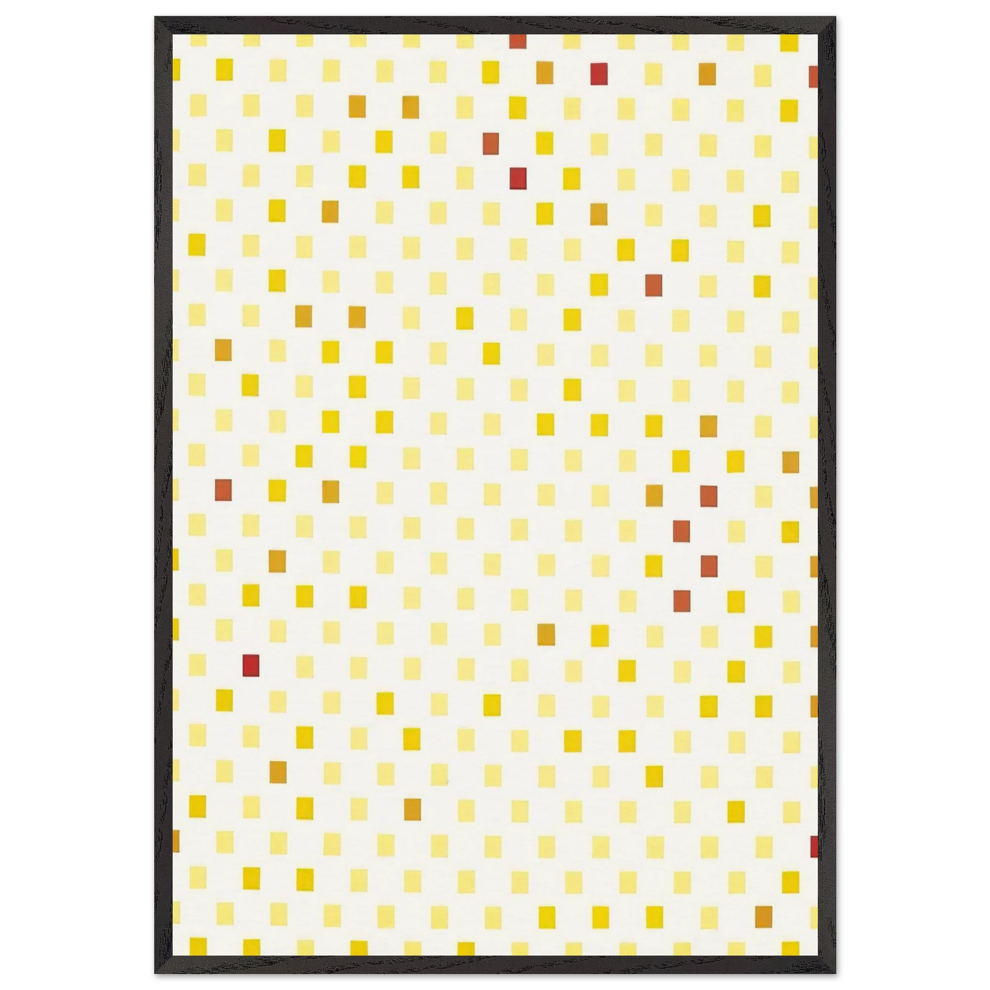 Repartition aleatoire du rouge au jaune suivant progression - 1970 - Francois Morellet Framed Art Print – Black Wooden Frame - Default Title - -Framed Art Print