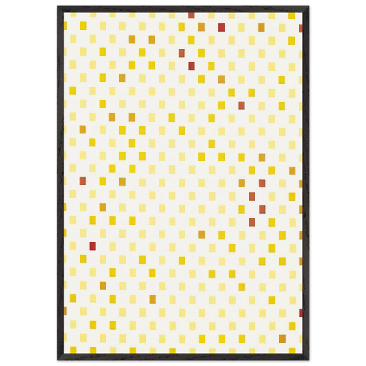 Repartition aleatoire du rouge au jaune suivant progression - 1970 - Francois Morellet Framed Art Print – Black Wooden Frame - Default Title - -Framed Art Print