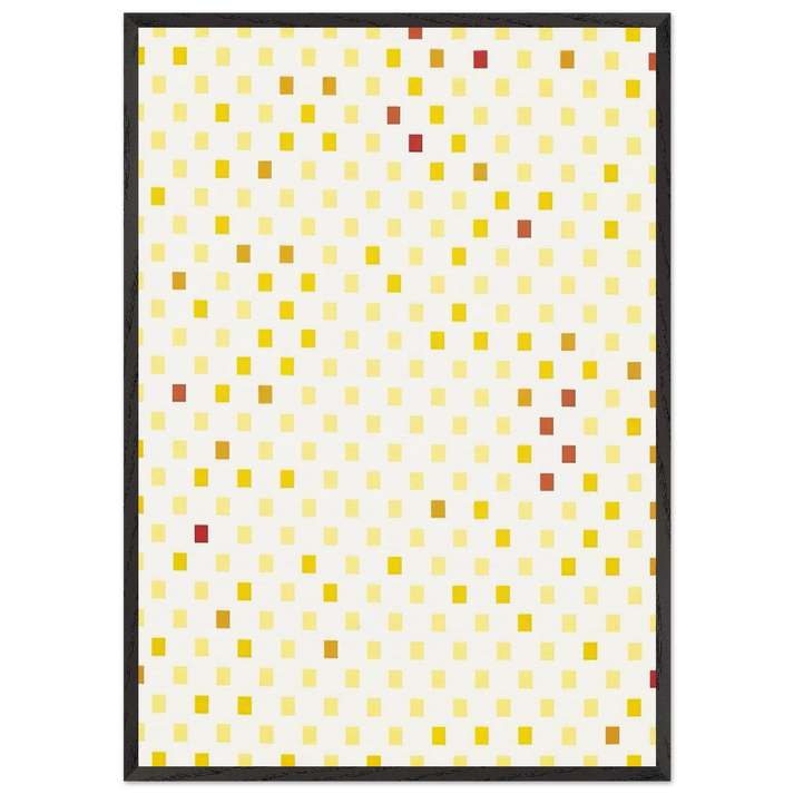 Repartition aleatoire du rouge au jaune suivant progression - 1970 - Francois Morellet 70x100 cm / 28x40 inches Framed Art Print – Black Wooden Frame