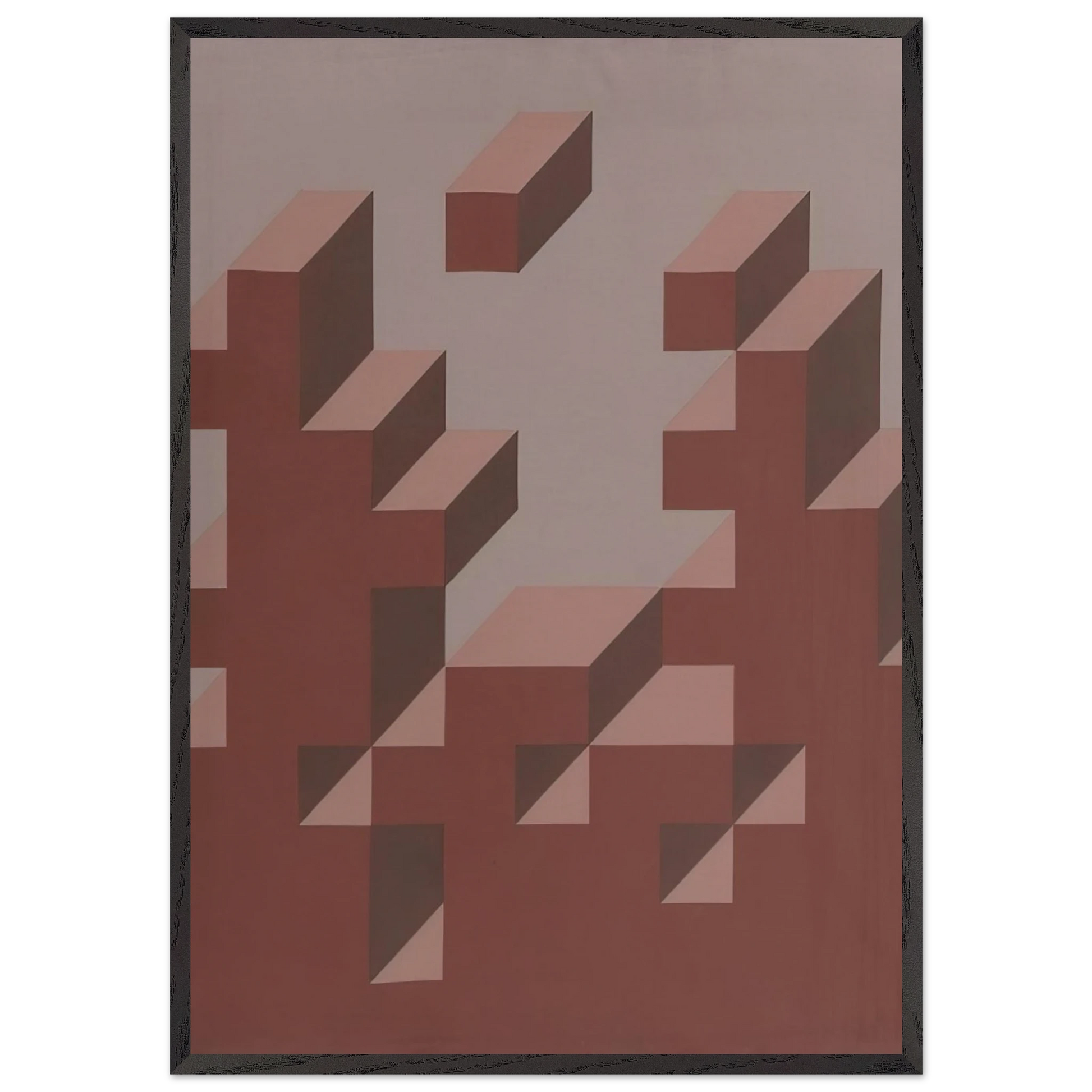 False prospettive - 1973 - Dadamaino Framed Art Print – Black Wooden Frame - Default Title - -Framed Art Print