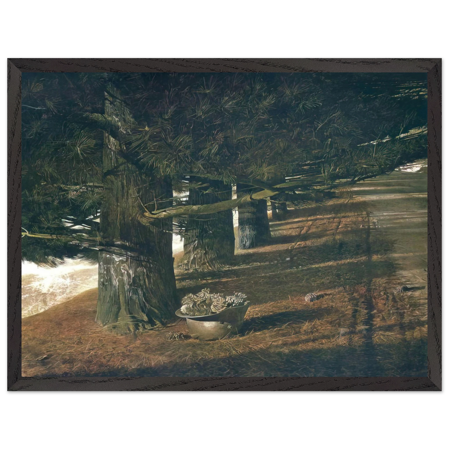 Andrew Wyeth - PINE BARON Wall Art - 60x80 cm / 24x32 inches - Premium Wooden Framed Poster With Fine Art Paper - White frame