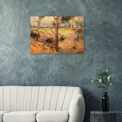 Trees in a Field on a Sunny Day - Vincent van Gogh Brushed Aluminum Print - 70x100 cm / 28x40 inches | Vincent van Gogh Aluminum Print | Vincent van Gogh Prints