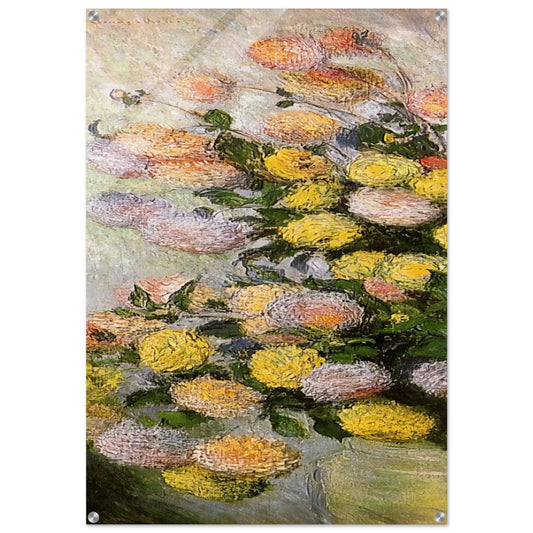 Vase of Dahlias - claude monet Acrylic Print - 70x100 cm / 28x40″ inches