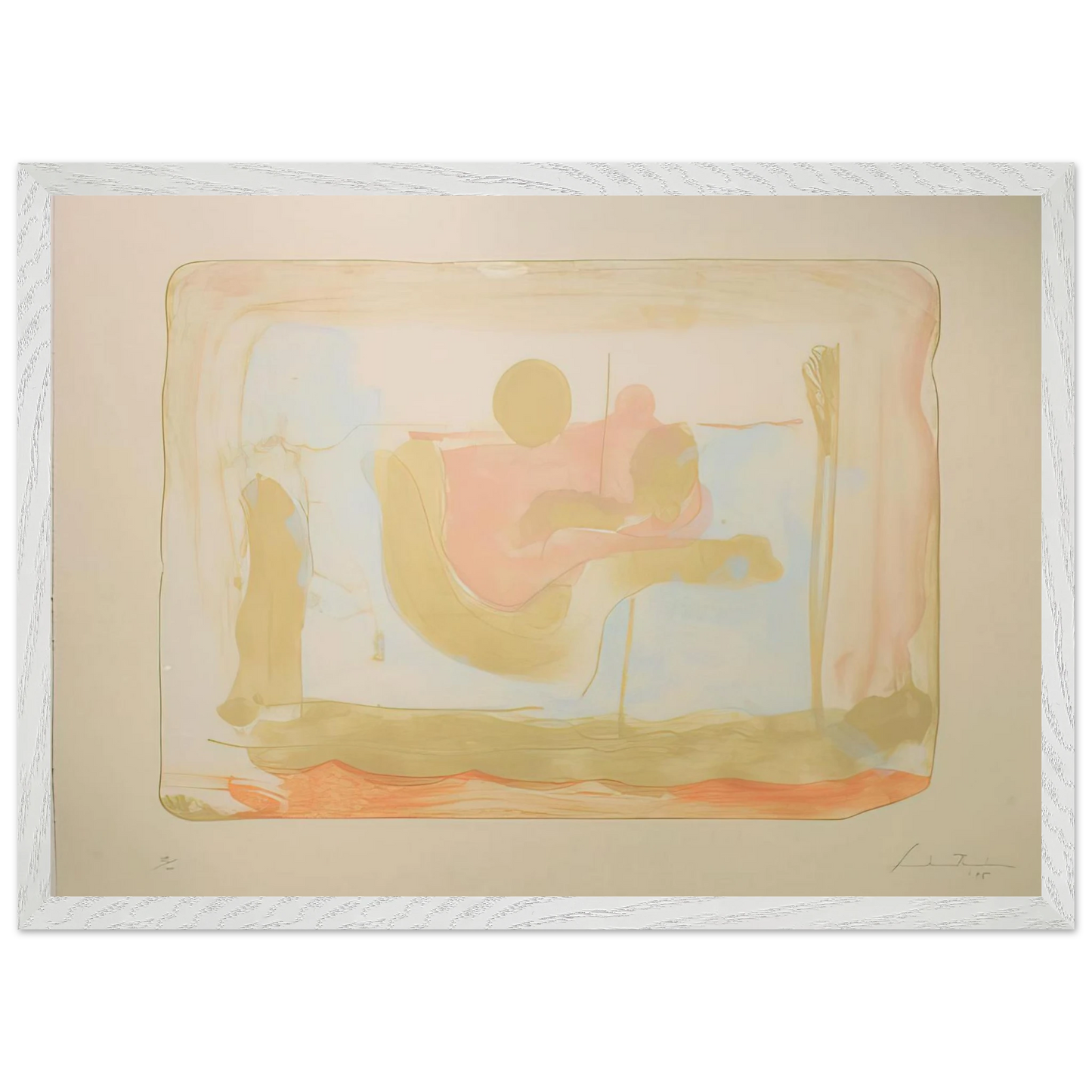 Helen Frankenthaler - Reflections I - 1995 Wall art - 70x100 cm / 28x40 inches - Premium Wooden Framed Poster With Fine Art Paper - Wood frame