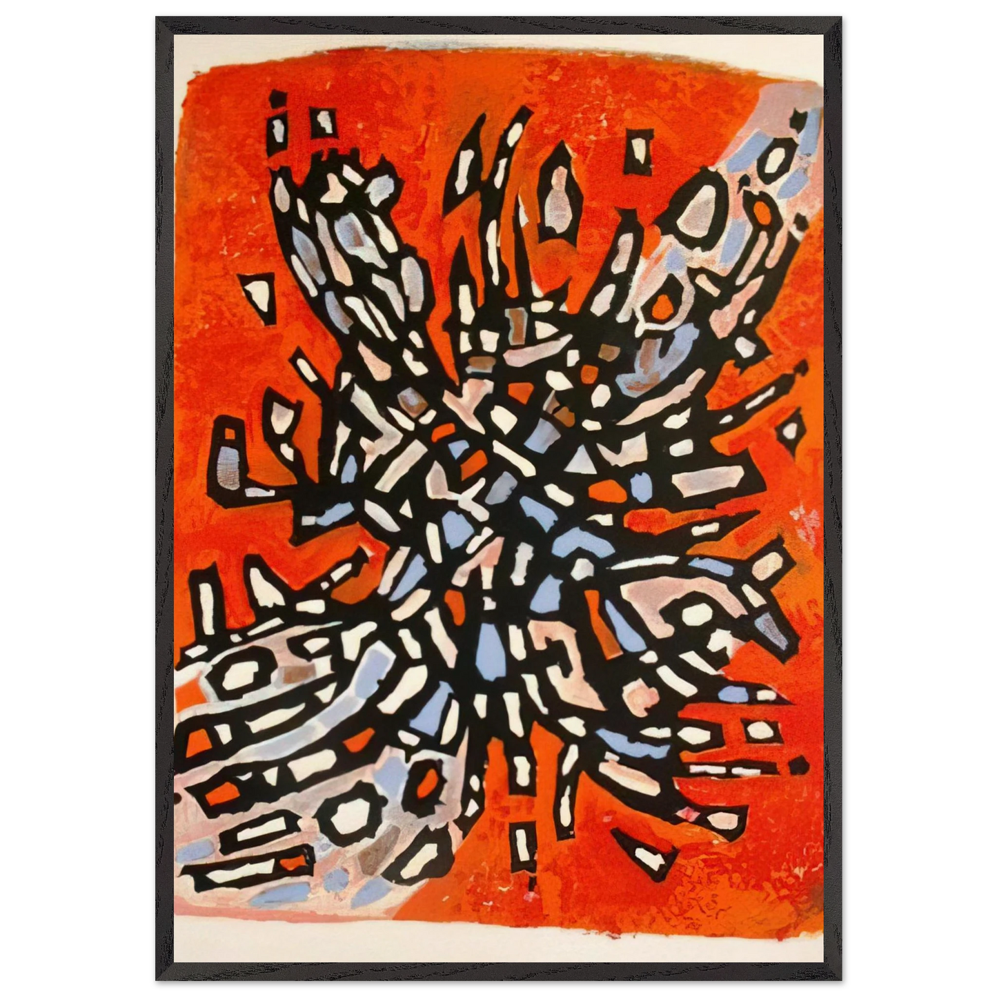 Plate from Les Cantiques Spirituels - 1958 - Alfred Manessier Framed Art Print – Black Wooden Frame - Default Title - -Framed Art Print