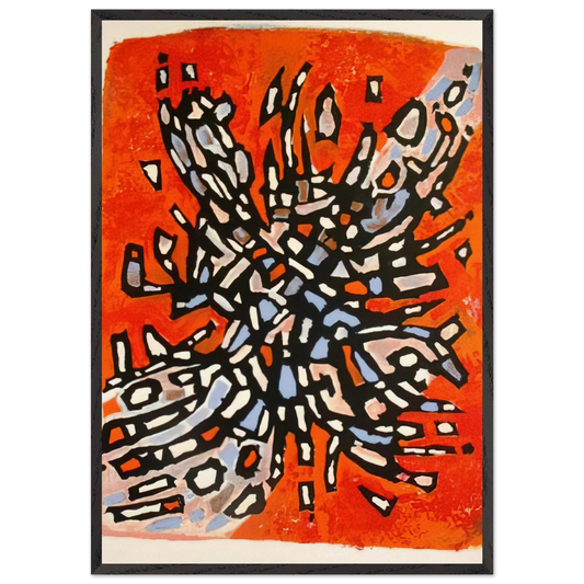 Plate from Les Cantiques Spirituels - 1958 - Alfred Manessier Framed Art Print – Black Wooden Frame - Default Title - -Framed Art Print