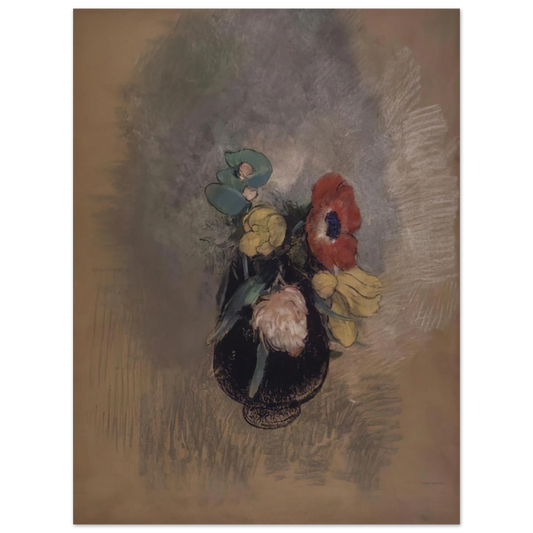 Odilon Redon - ANEMONES AND TULIPS Fine Art Poster - Default Title