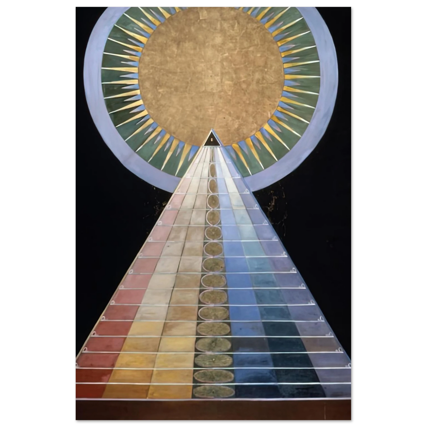 Hilma af Klint - ALTAR PAINTING 1915 Wall art - A1 (59.4 x 84.1  cm) - Premium Wooden Framed Poster With Fine Art Paper - Wood frame
