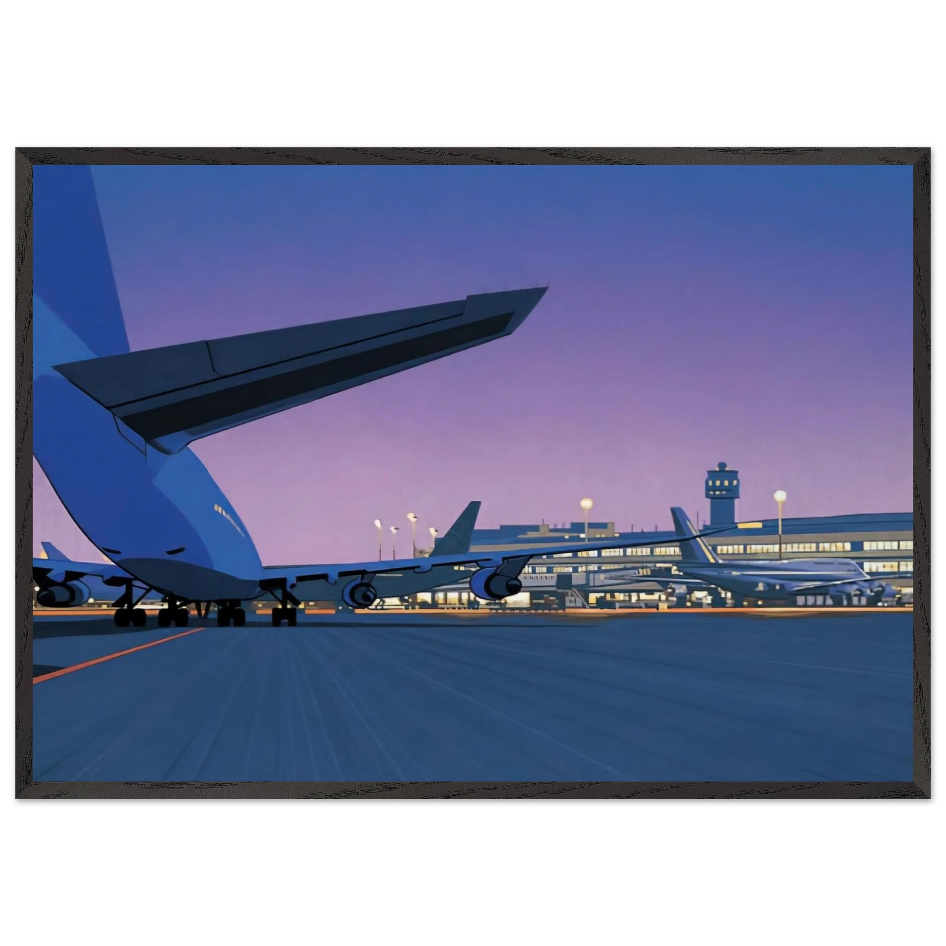 Taxiway N2 - Hiroshi Nagai Framed Art Print – Black Wooden Frame - Default Title - -Framed Art Print
