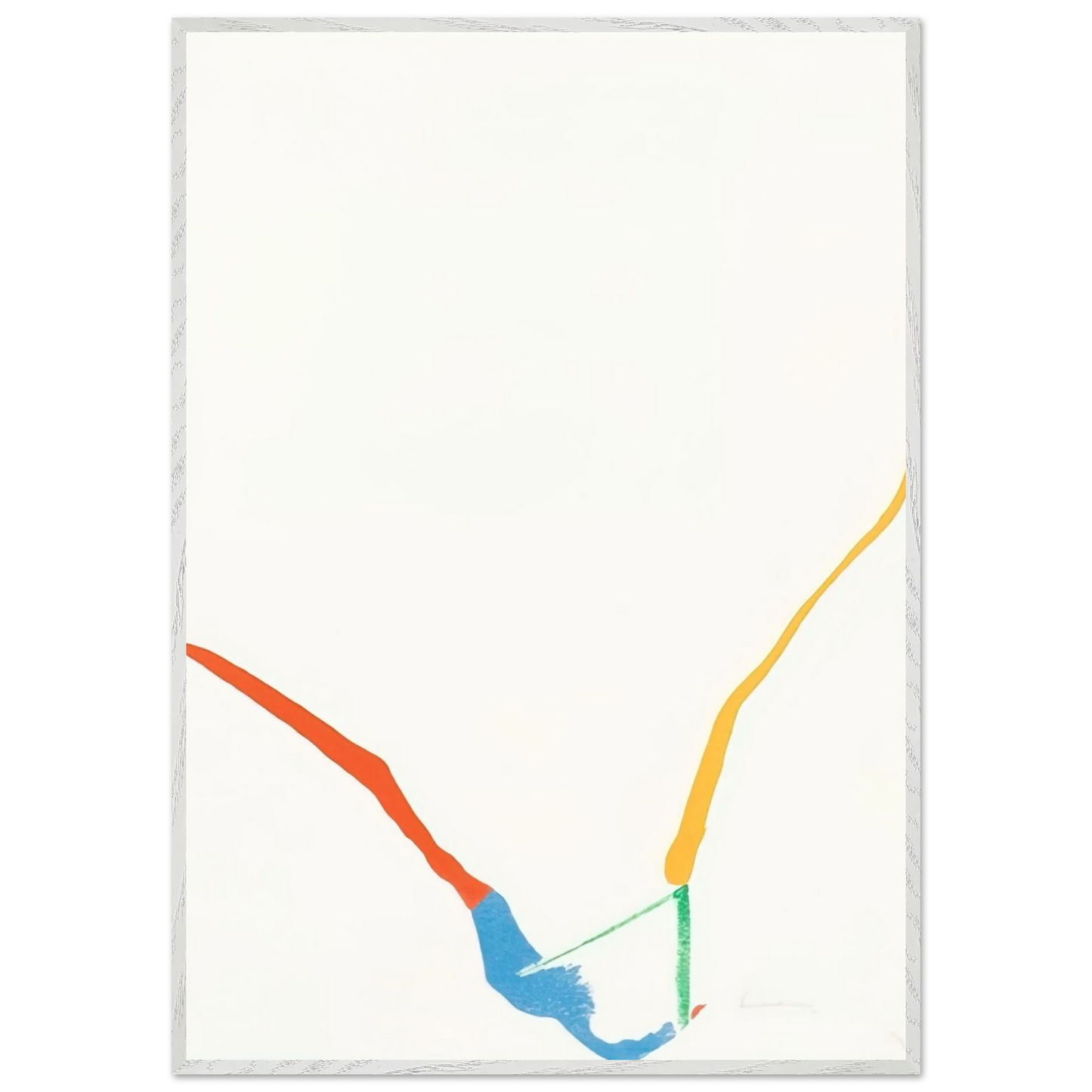 Helen Frankenthaler - What Red Lines Can Do - 1970 Wall art - A3 (29.7 x 42  cm) - Premium Wooden Framed Poster With Fine Art Paper - White frame