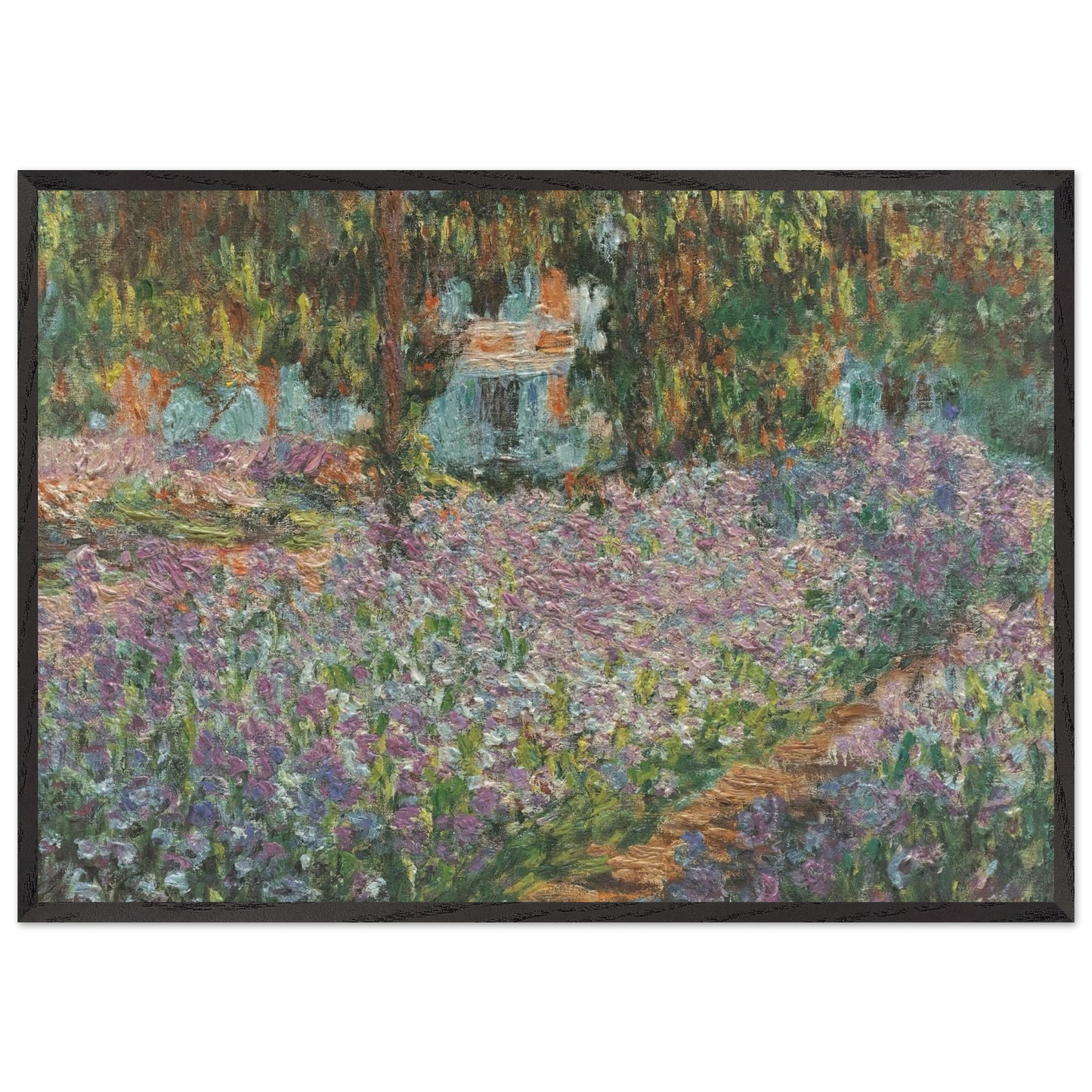 The Artists Garden at Giverny - claude monet Framed Art Print – Black Wooden Frame - Default Title - -Framed Art Print