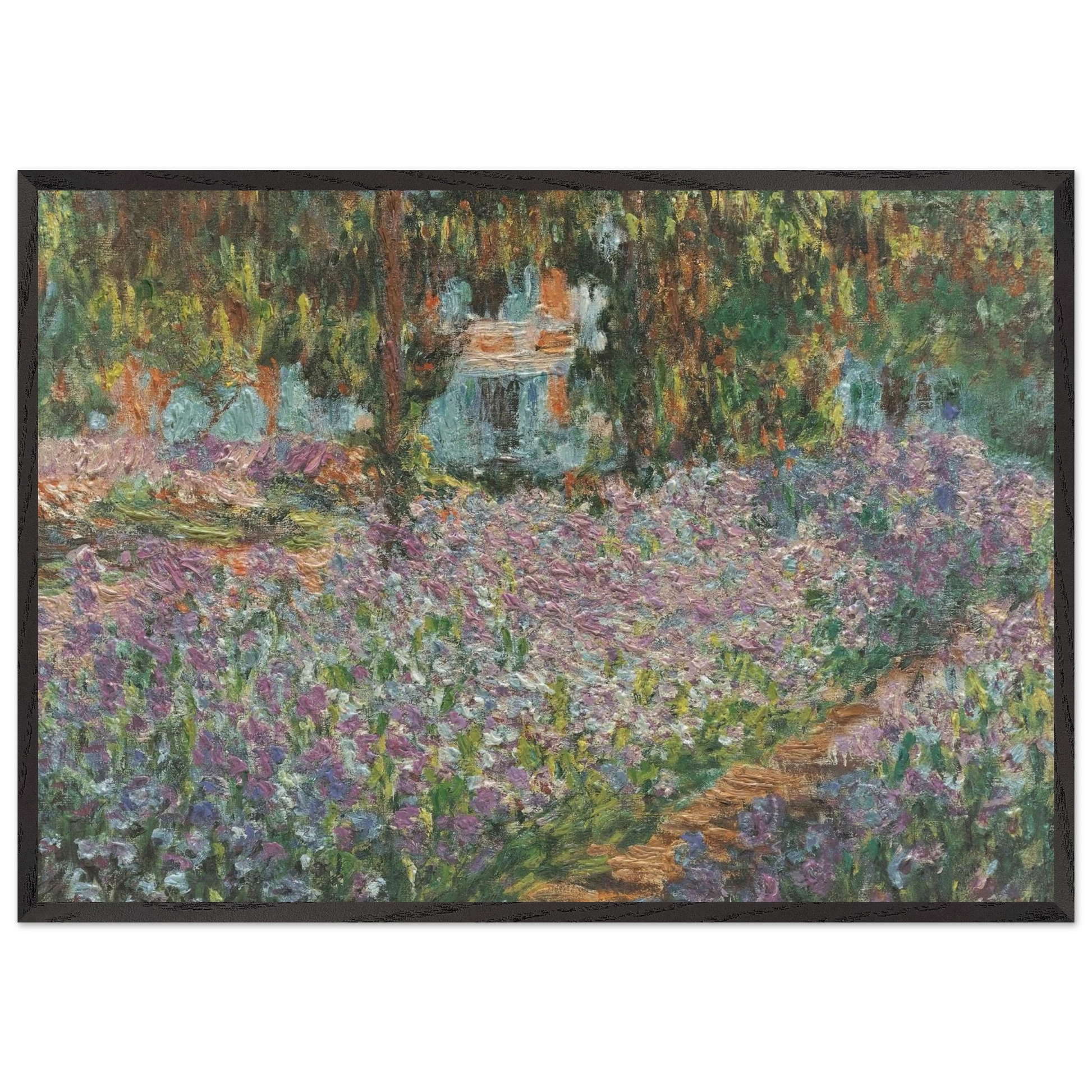 The Artists Garden at Giverny - claude monet Framed Art Print – Black Wooden Frame - Default Title - -Framed Art Print