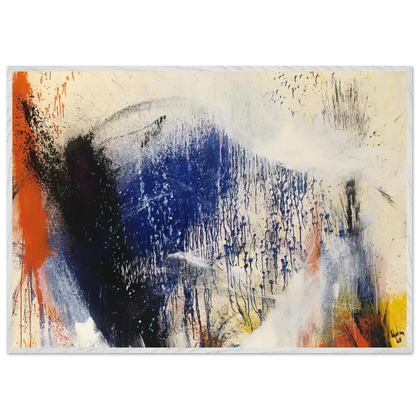 Helen Frankenthaler - Untitled - 1960 Wall art - A2 (42 x 59.4  cm) - Premium Wooden Framed Poster With Fine Art Paper - White frame