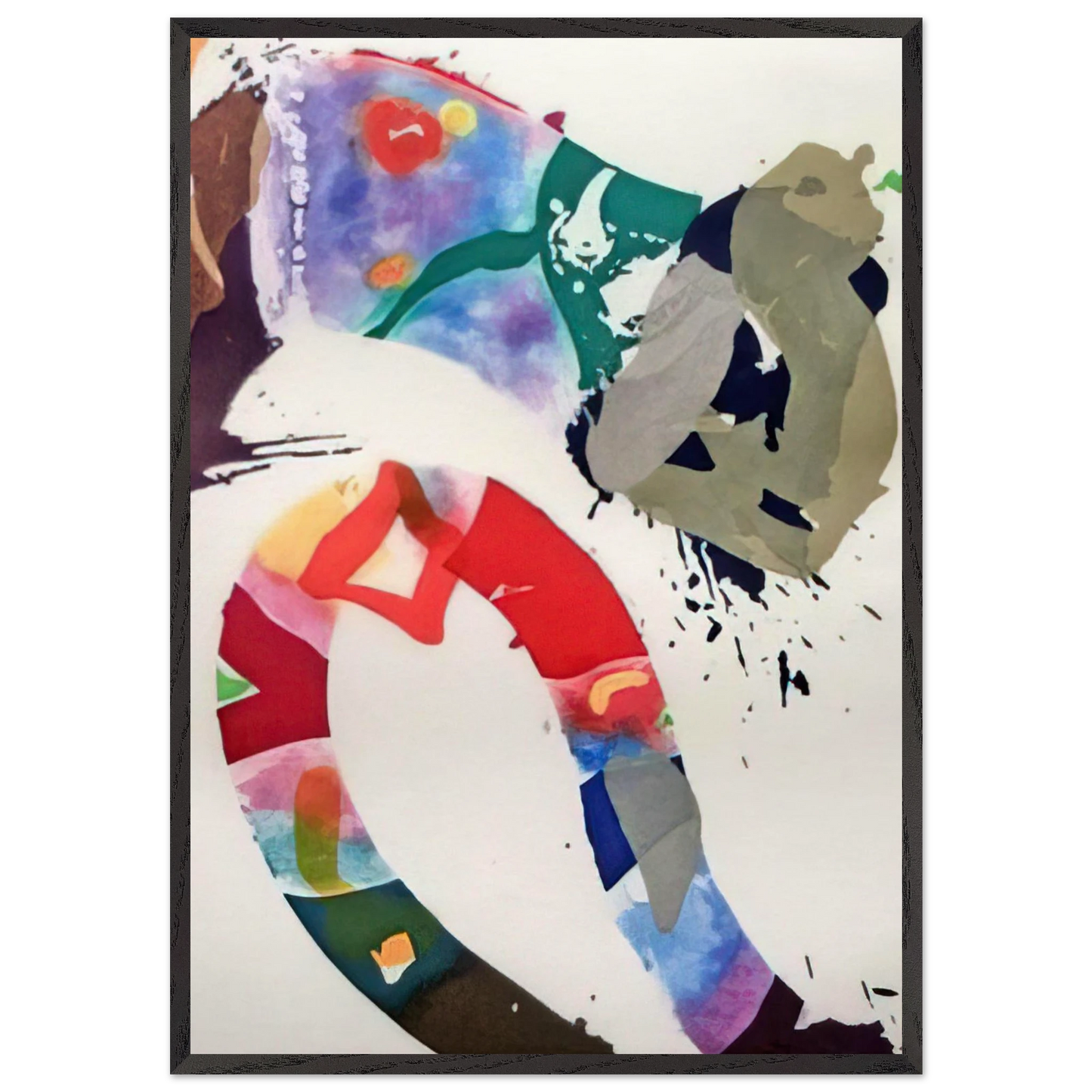 Untitled  SFE 092  - Sam Francis Framed Art Print – Black Wooden Frame - Default Title - -Framed Art Print