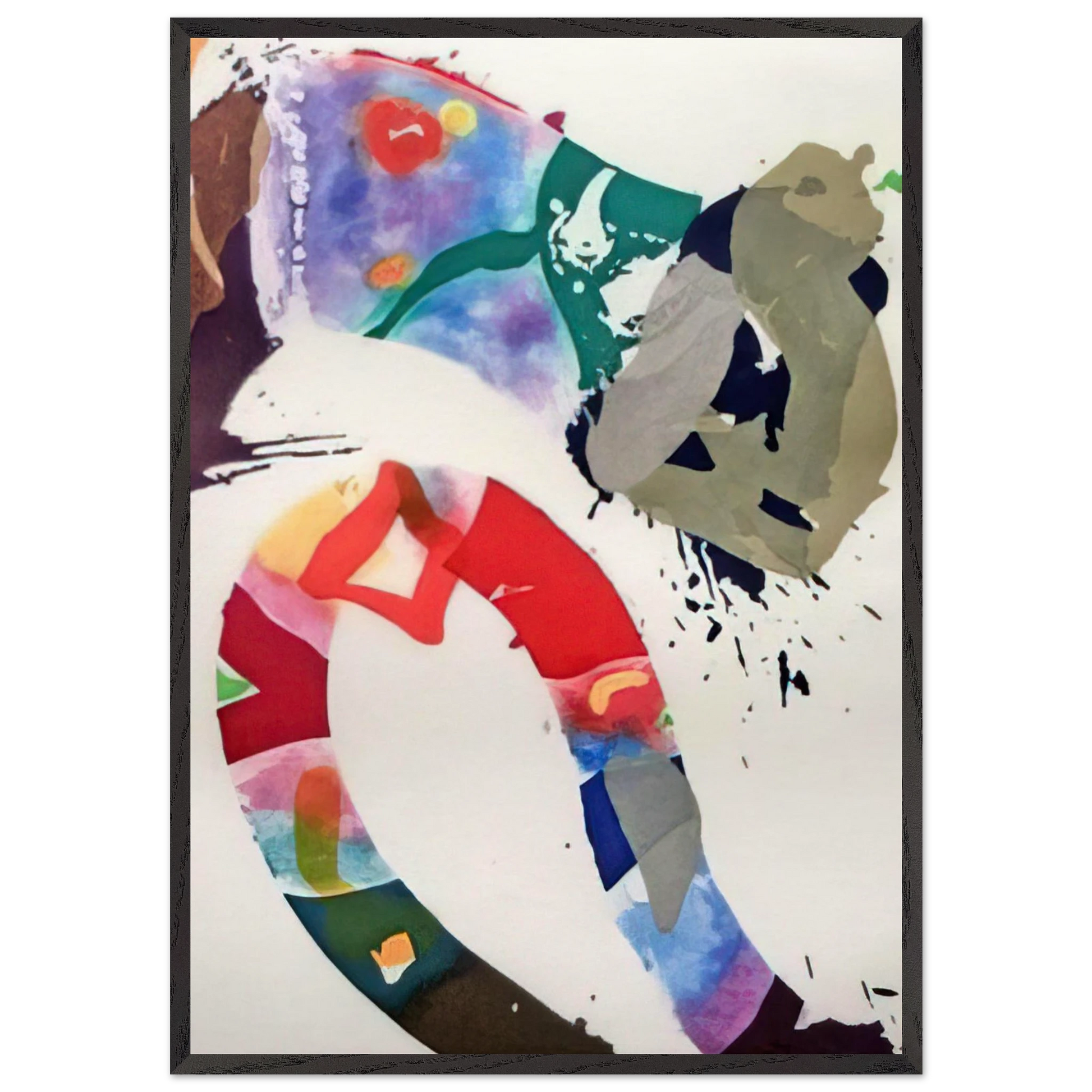 Untitled  SFE 092  - Sam Francis Framed Art Print – Black Wooden Frame - Default Title - -Framed Art Print