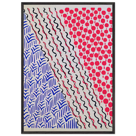 COMPOSITION 21 - Sonia Delaunay 70x100 cm / 28x40 inches Framed Art Print – Black Wooden Frame