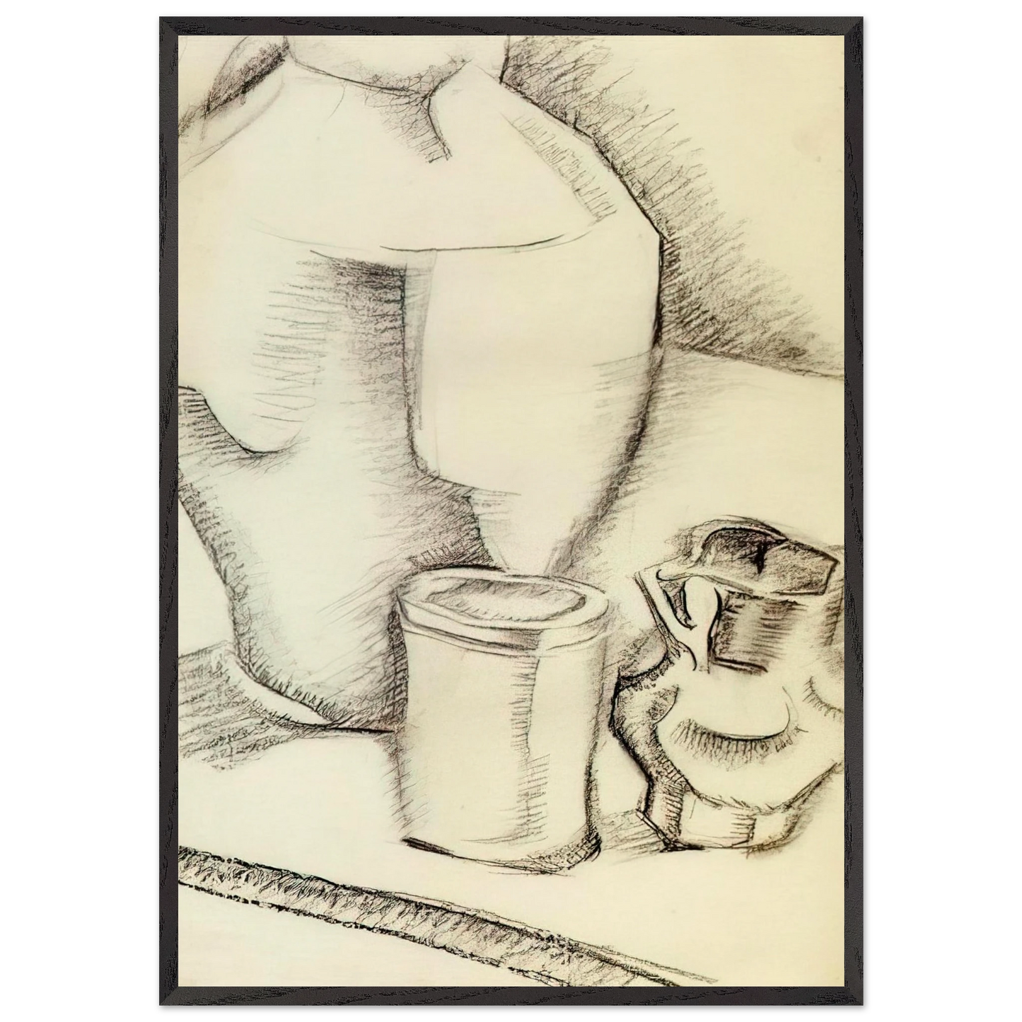 STILL LIFE WITH GOBLET - Juan Gris Framed Art Print – Black Wooden Frame - Default Title - -Framed Art Print