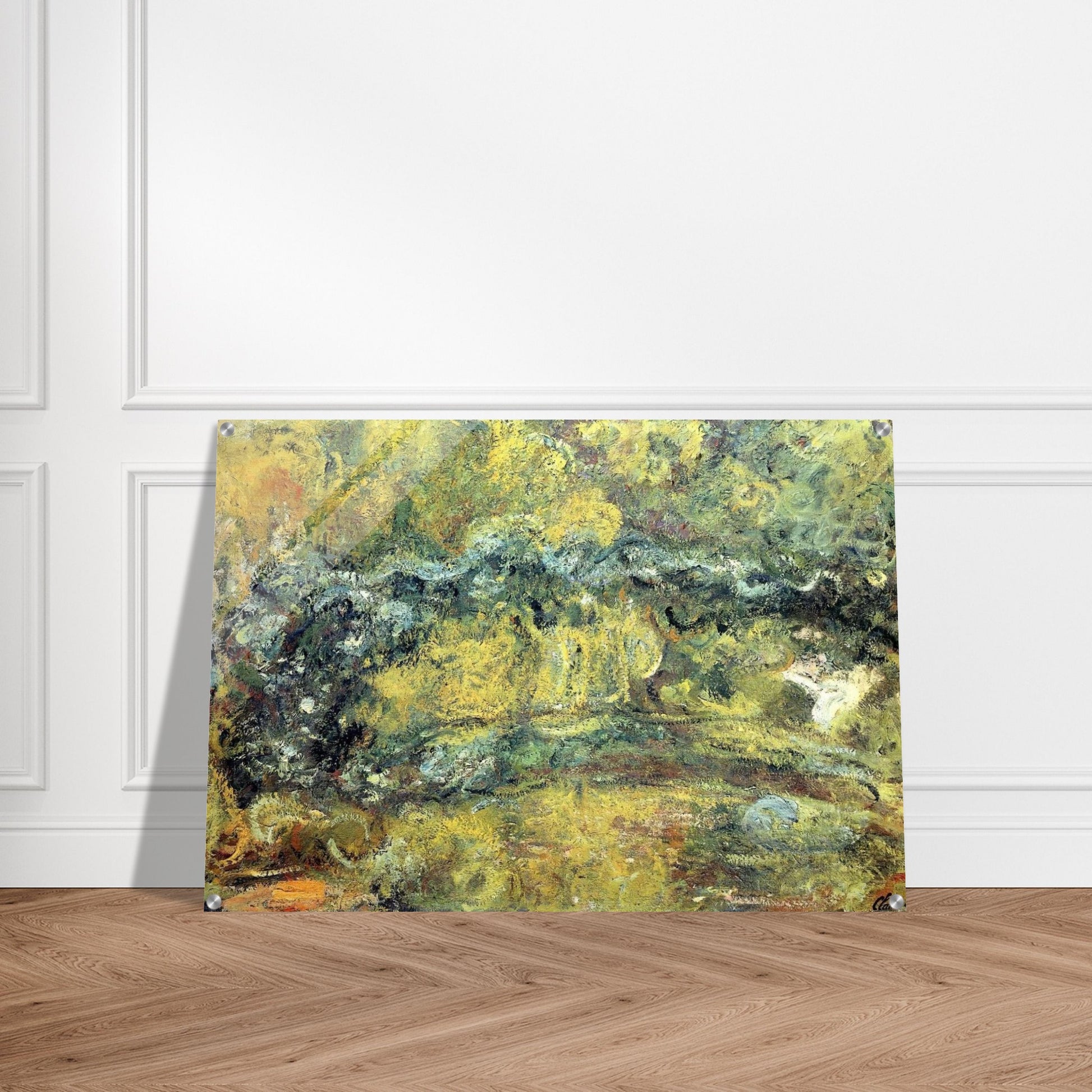 The Japanis Bridge Footbridge over the Water-Lily Pond - claude monet Acrylic Print - 70x100 cm / 28x40″ inches | claude monet Wall Art | claude monet Prints