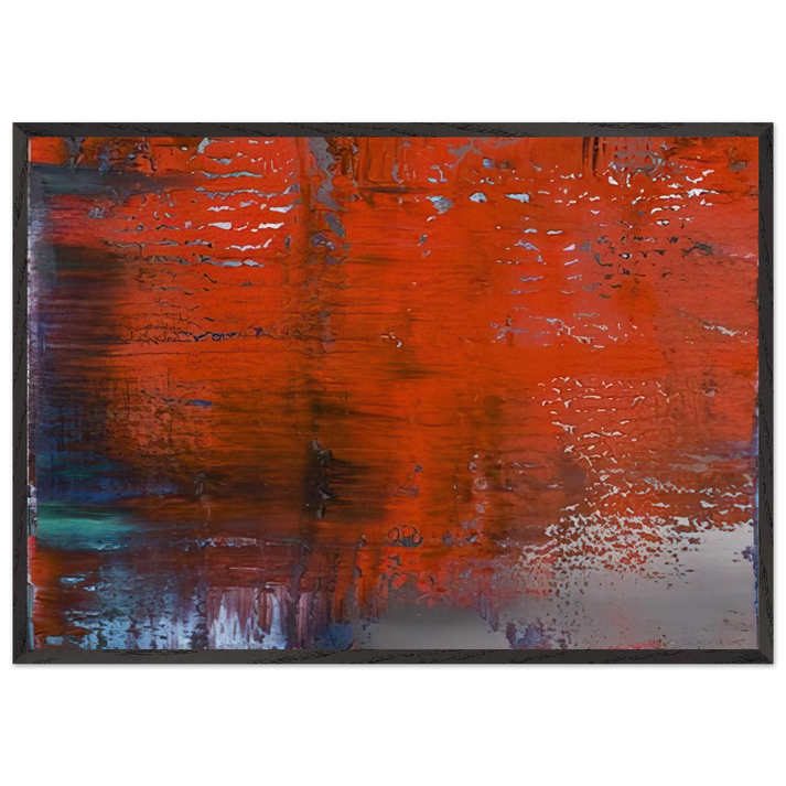 ABSTRACT PAINTING 805 4 - Gerhard Richter 70x100 cm / 28x40 inches Framed Art Print – Black Wooden Frame