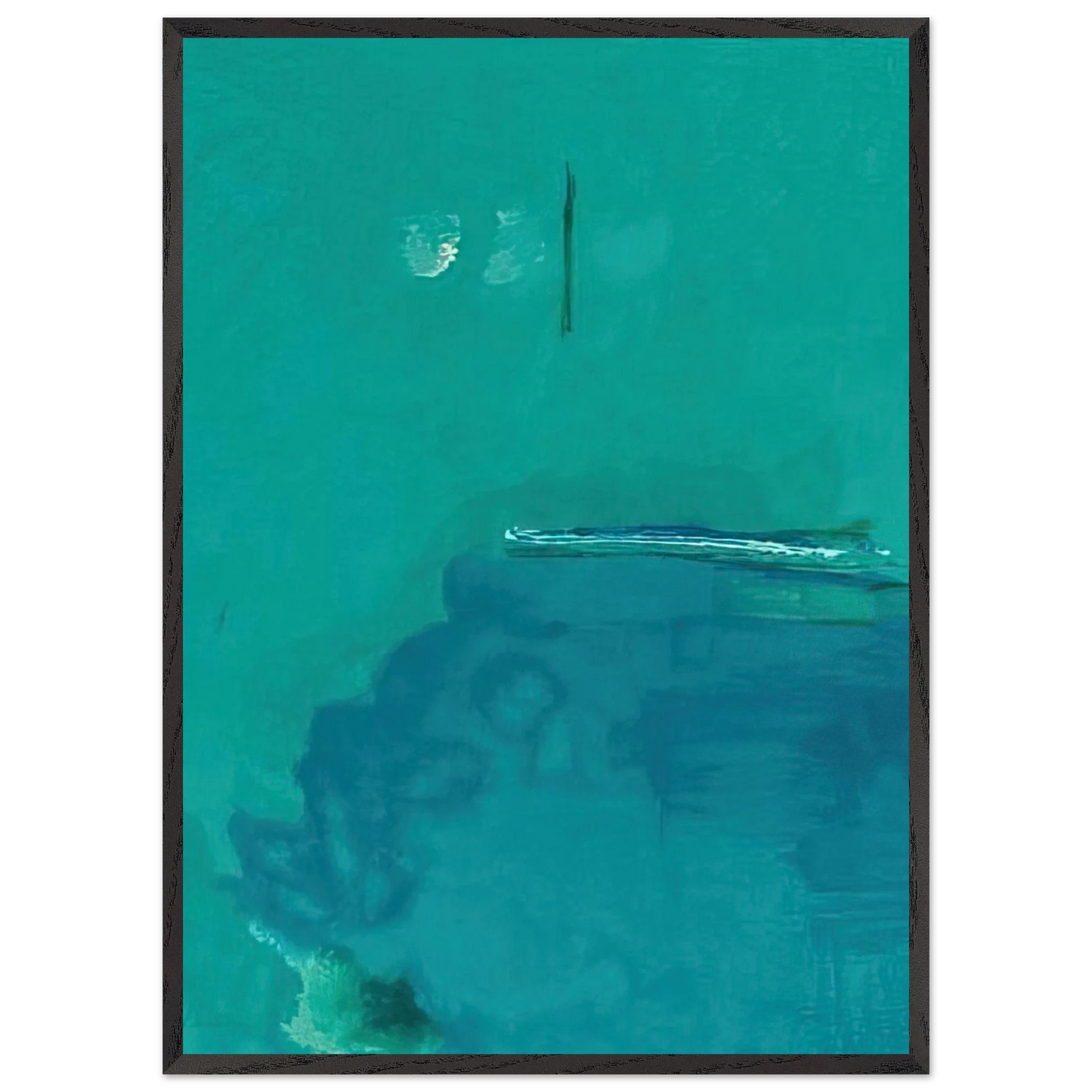 Helen Frankenthaler - Contentment Island - 2004 Wall art - 70x100 cm / 28x40 inches - Premium Wooden Framed Poster With Fine Art Paper - White frame