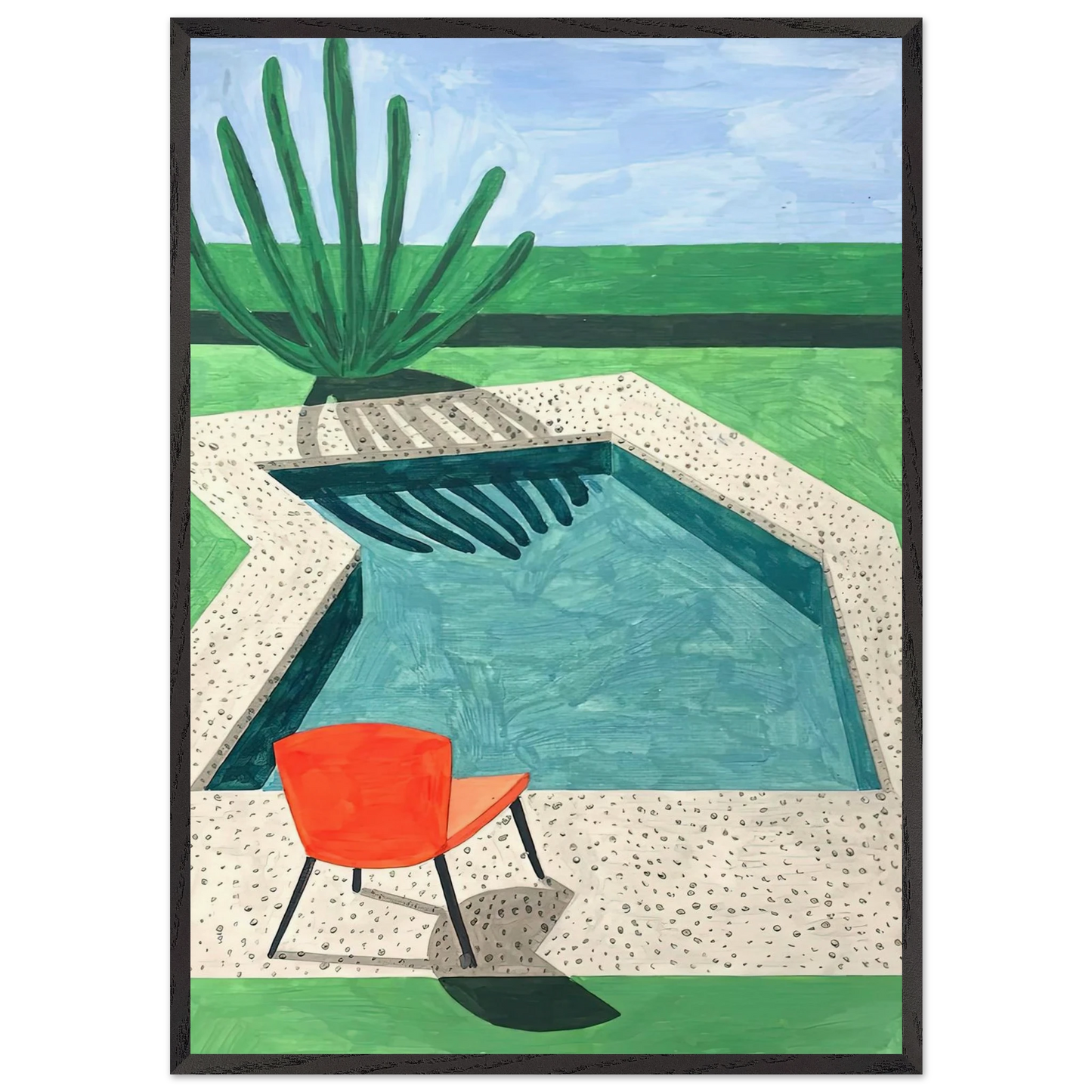 David Hockney N8 - David Hockney 70x100 cm / 28x40 inches Framed Art Print – Black Wooden Frame | David Hockney Art | Artwork by David Hockney