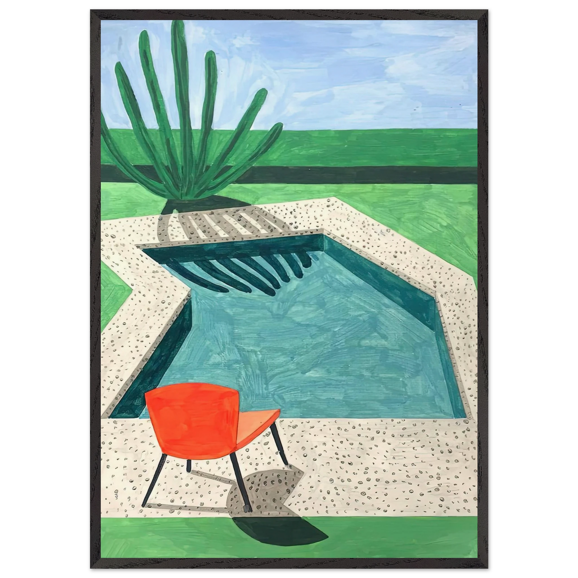 David Hockney N8 - David Hockney 70x100 cm / 28x40 inches Framed Art Print – Black Wooden Frame | David Hockney Art | Artwork by David Hockney
