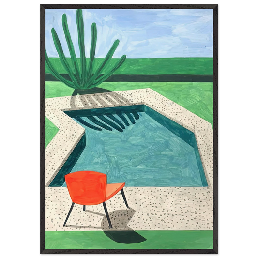 David Hockney N8 - David Hockney 70x100 cm / 28x40 inches Framed Art Print – Black Wooden Frame | David Hockney Art | Artwork by David Hockney
