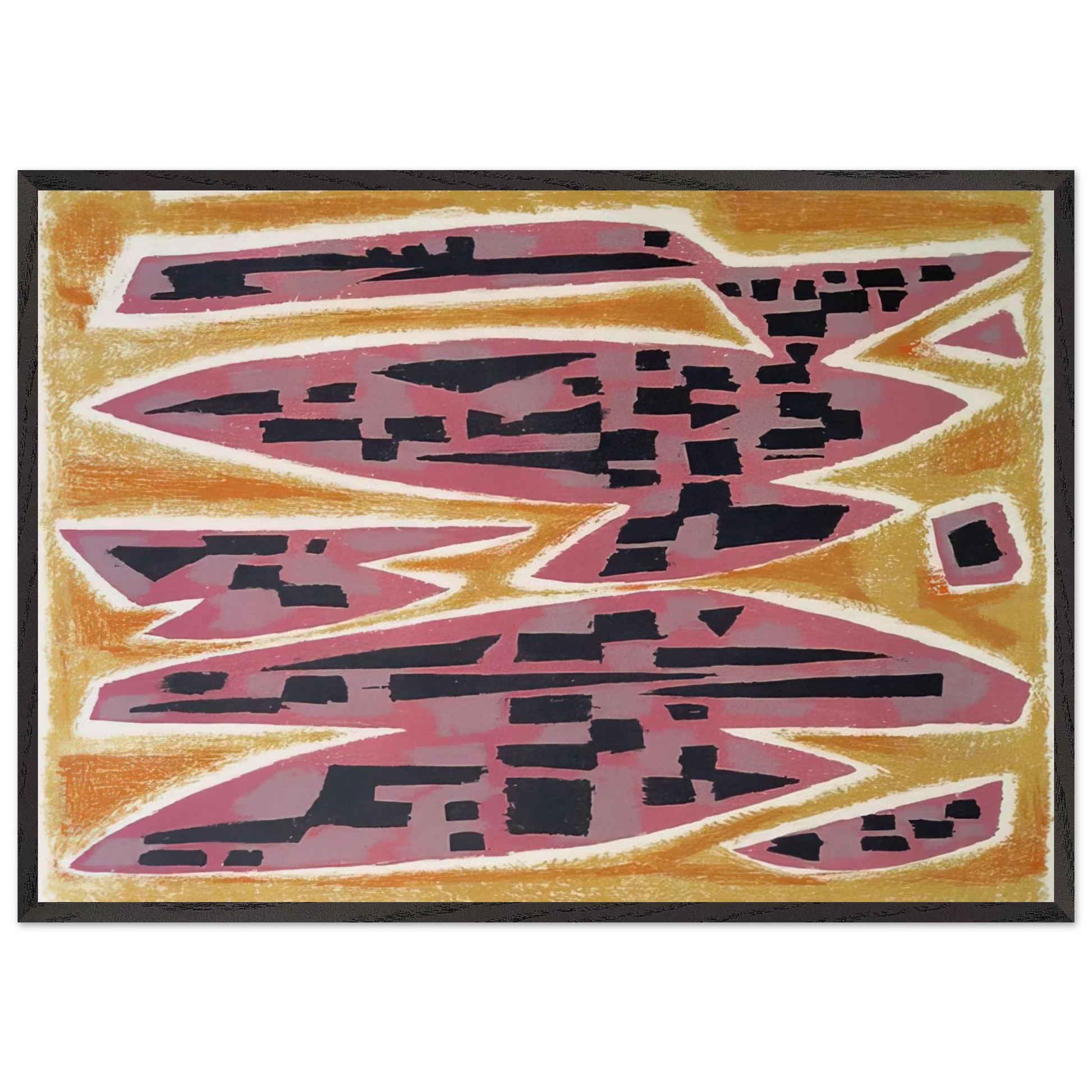 Abstract Composition - 1955 - Alfred Manessier Framed Art Print – Black Wooden Frame - Default Title - -Framed Art Print