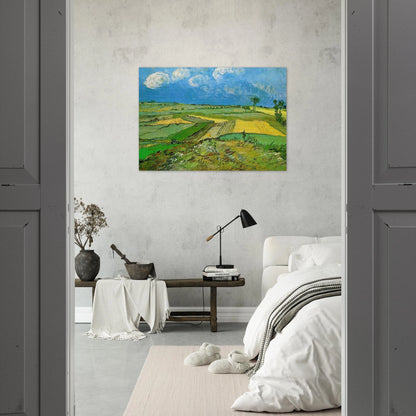 Wheat Fields at Auvers Under Clouded Sky - Vincent van Gogh Brushed Aluminum Print - 70x100 cm / 28x40 inches | Vincent van Gogh Aluminum Print | Vincent van Gogh Prints