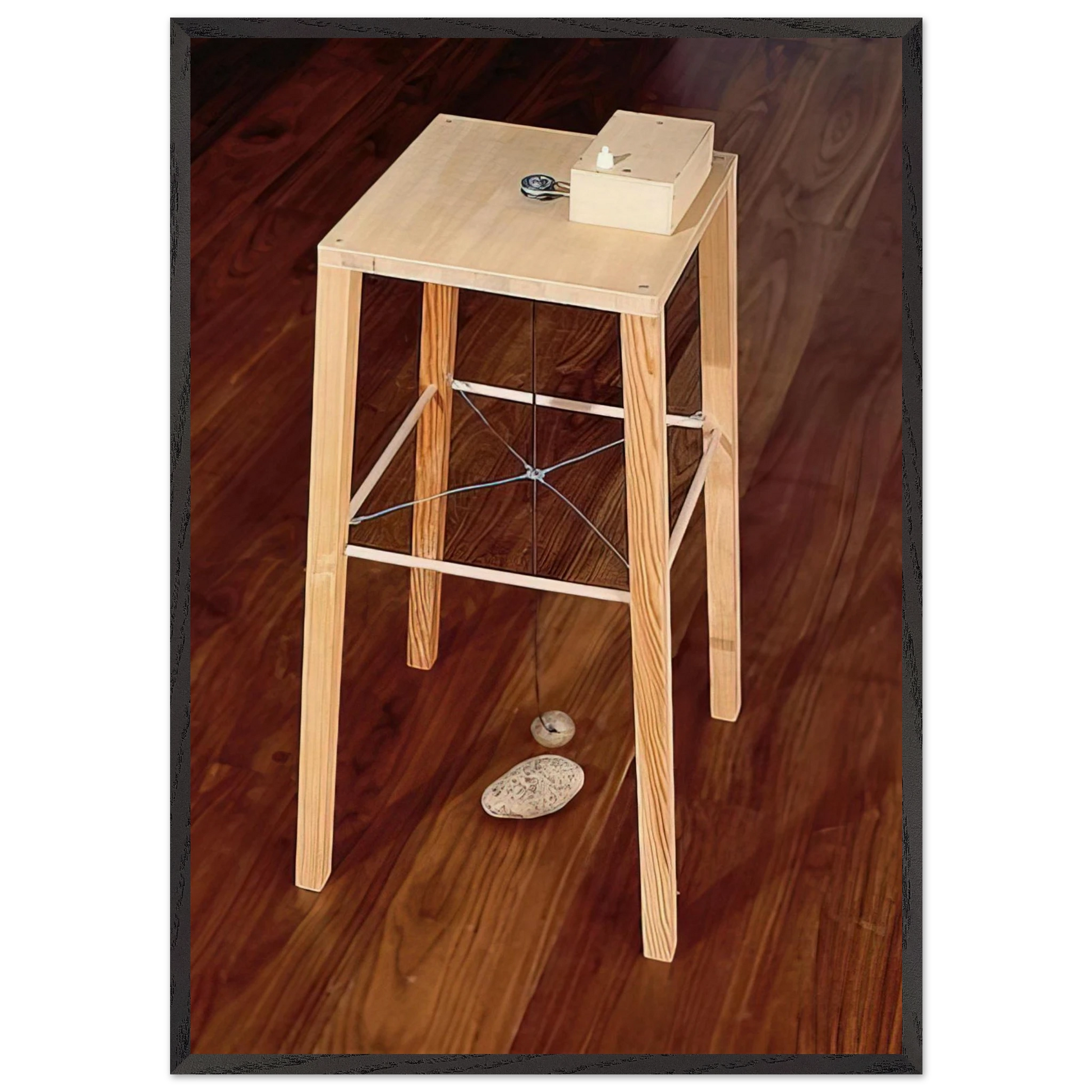 APPARATUS WHEREBY ONE POTATO CAN ORBIT ANOTHER 1969 - Sigmar Polke Framed Art Print – Black Wooden Frame - Default Title - -Framed Art Print