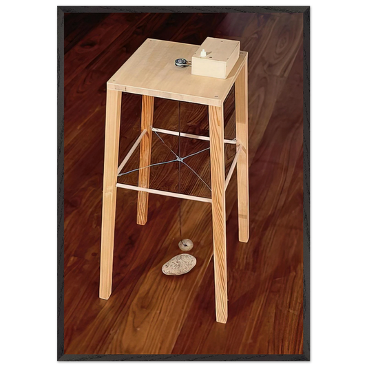 APPARATUS WHEREBY ONE POTATO CAN ORBIT ANOTHER 1969 - Sigmar Polke Framed Art Print – Black Wooden Frame - Default Title - -Framed Art Print