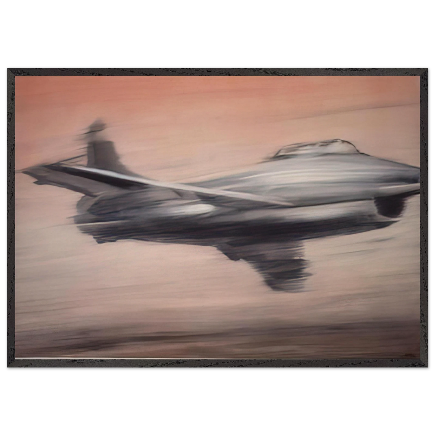 JET FIGHTER 1963 - Gerhard Richter Framed Art Print – Black Wooden Frame - Default Title - -Framed Art Print