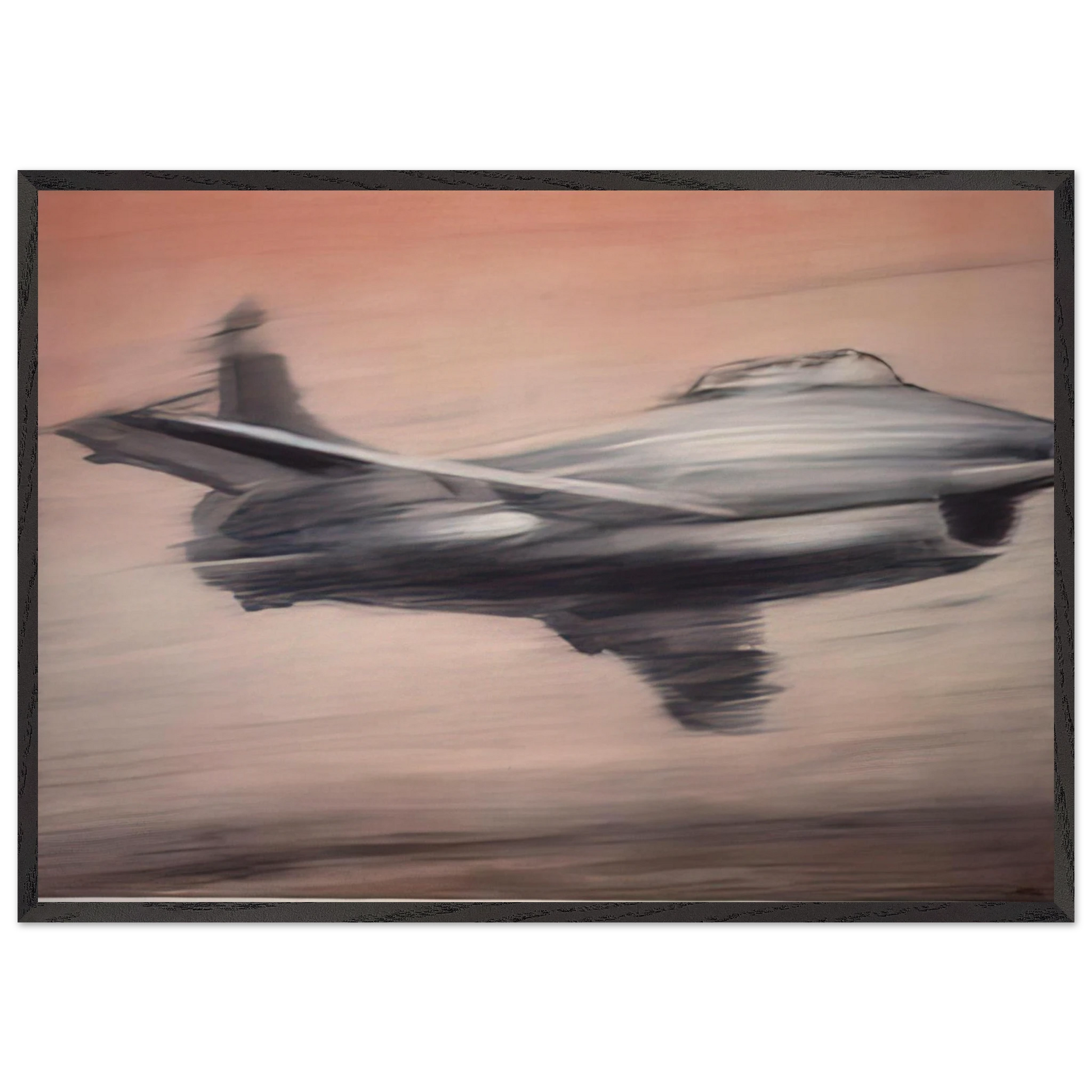 JET FIGHTER 1963 - Gerhard Richter Framed Art Print – Black Wooden Frame - Default Title - -Framed Art Print