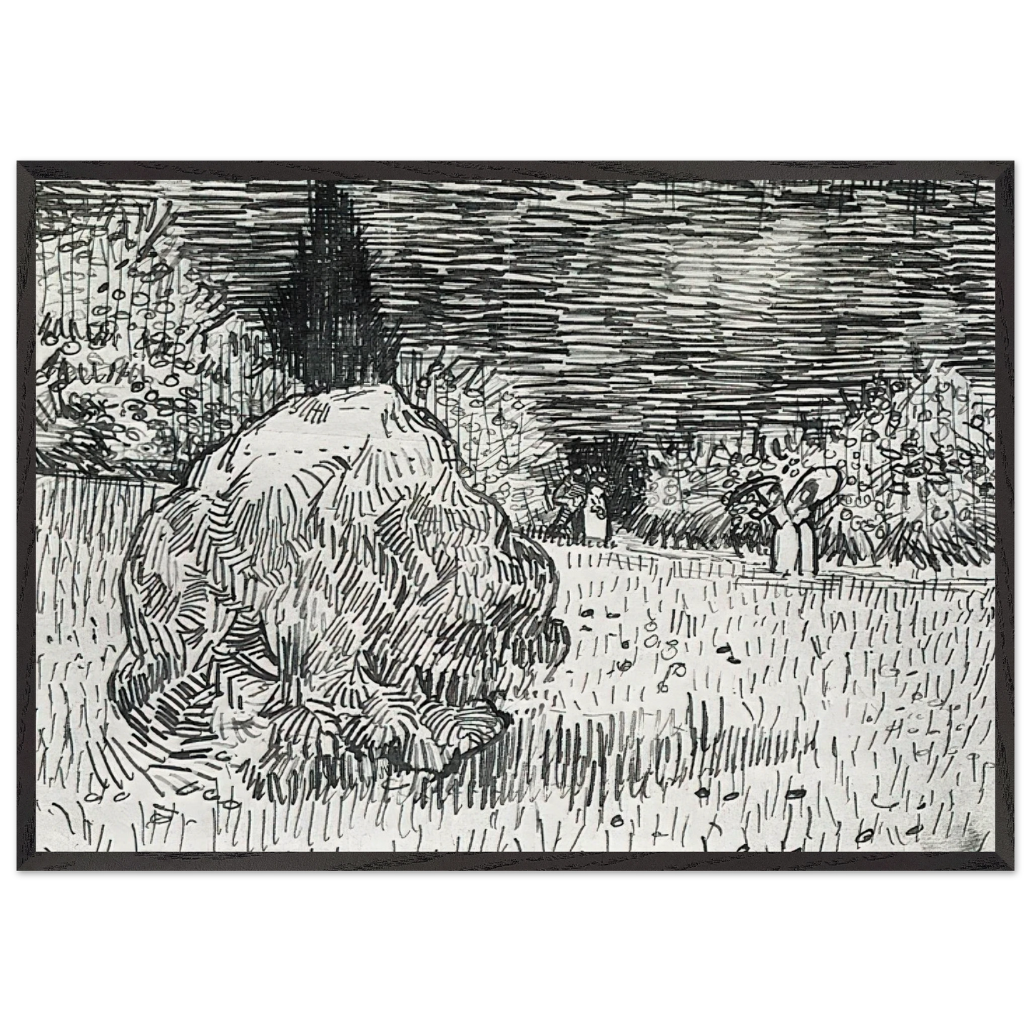 Bush in the Park at Arles - Vincent van Gogh Framed Art Print – Black Wooden Frame - Default Title - -Framed Art Print